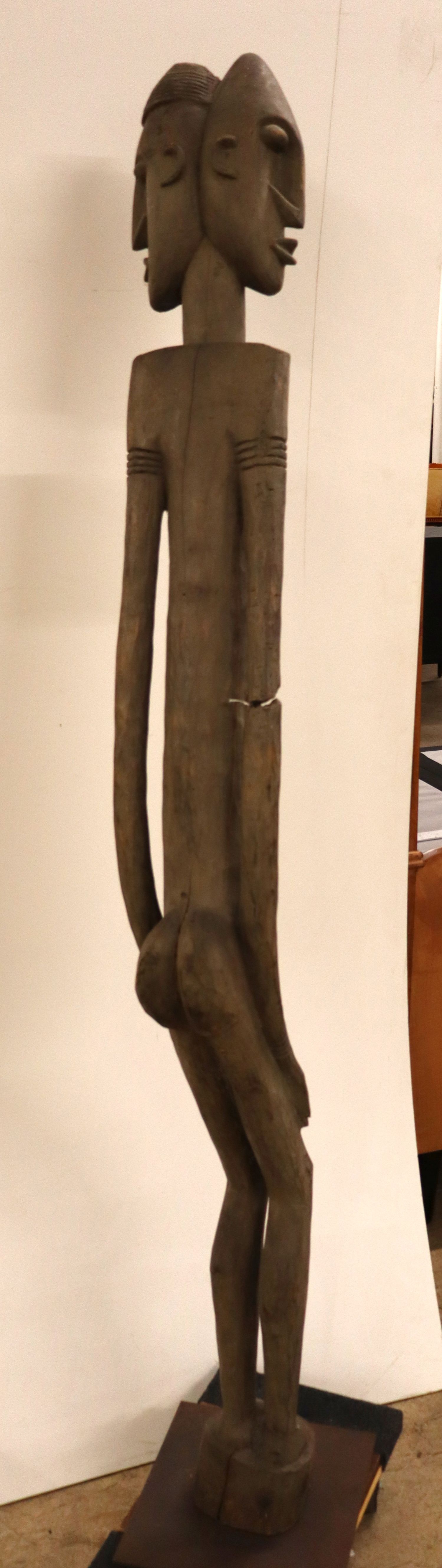 African Dogon Janus Faced Carved Wood Tribal Figure
