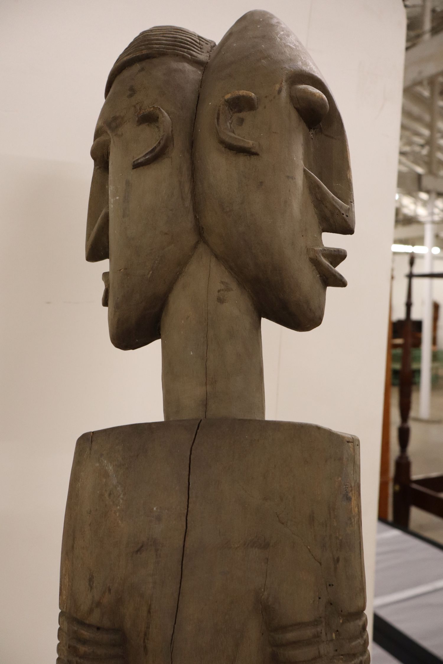 African Dogon Janus Faced Carved Wood Tribal Figure