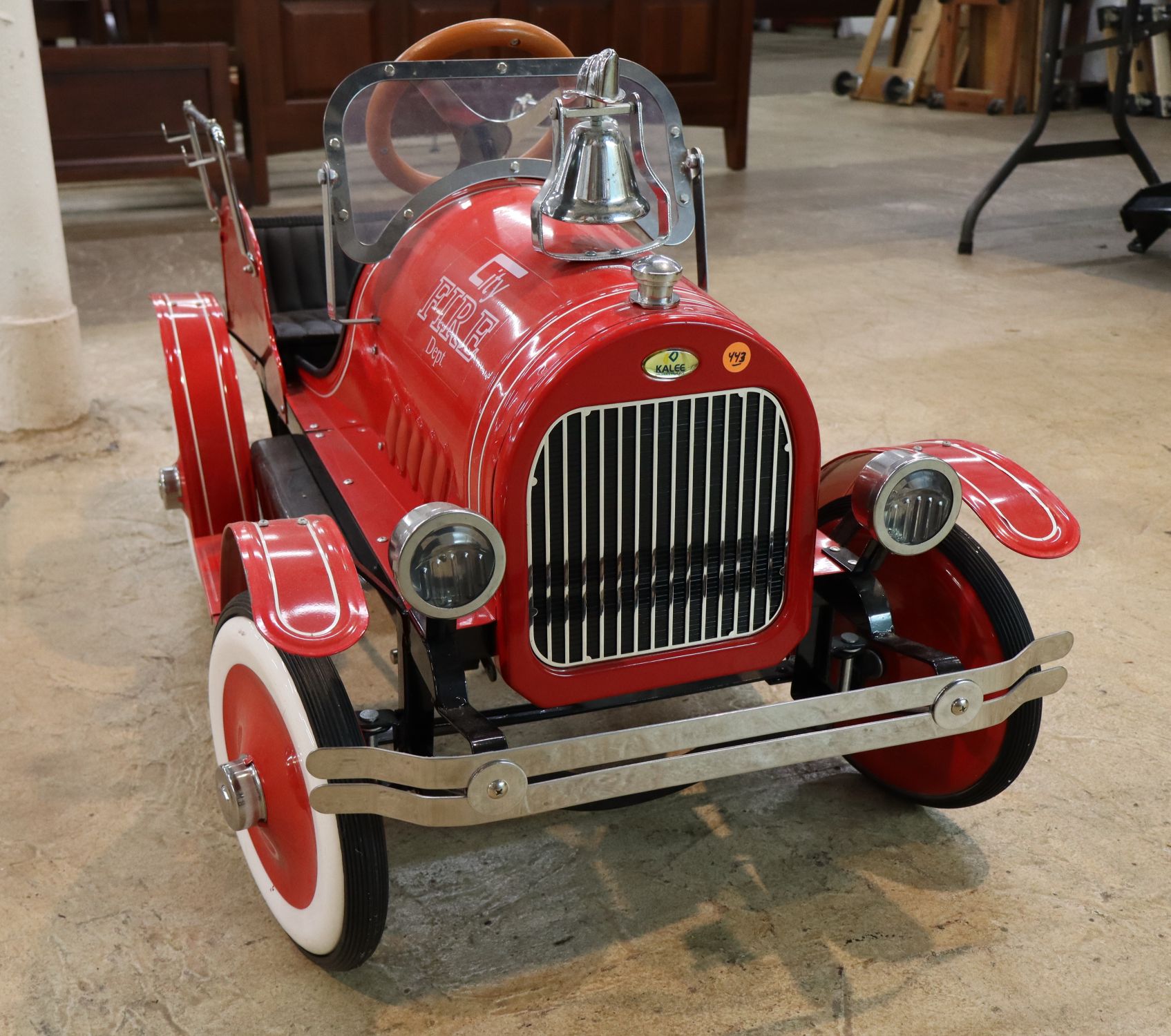Retro City Fire Dept Metal Pedal Car Morgan Cycle