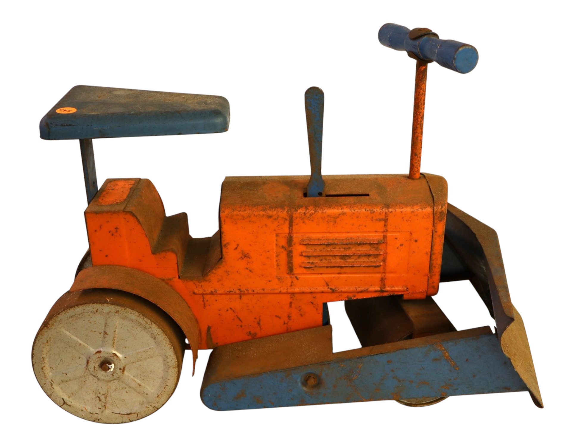 Vintage Buddy L Pressed Steel Ride On Bulldozer Toy