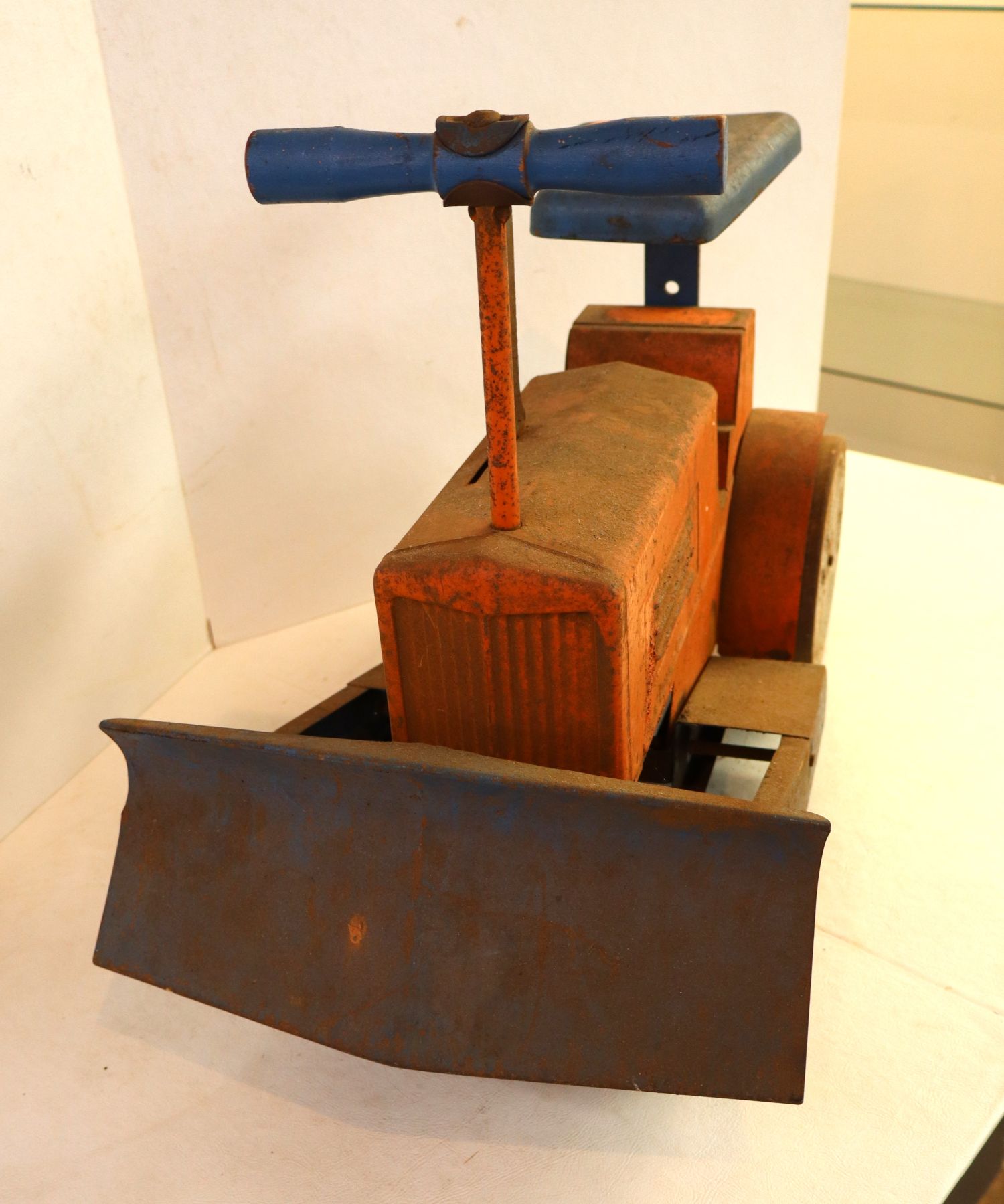 Vintage Buddy L Pressed Steel Ride On Bulldozer Toy