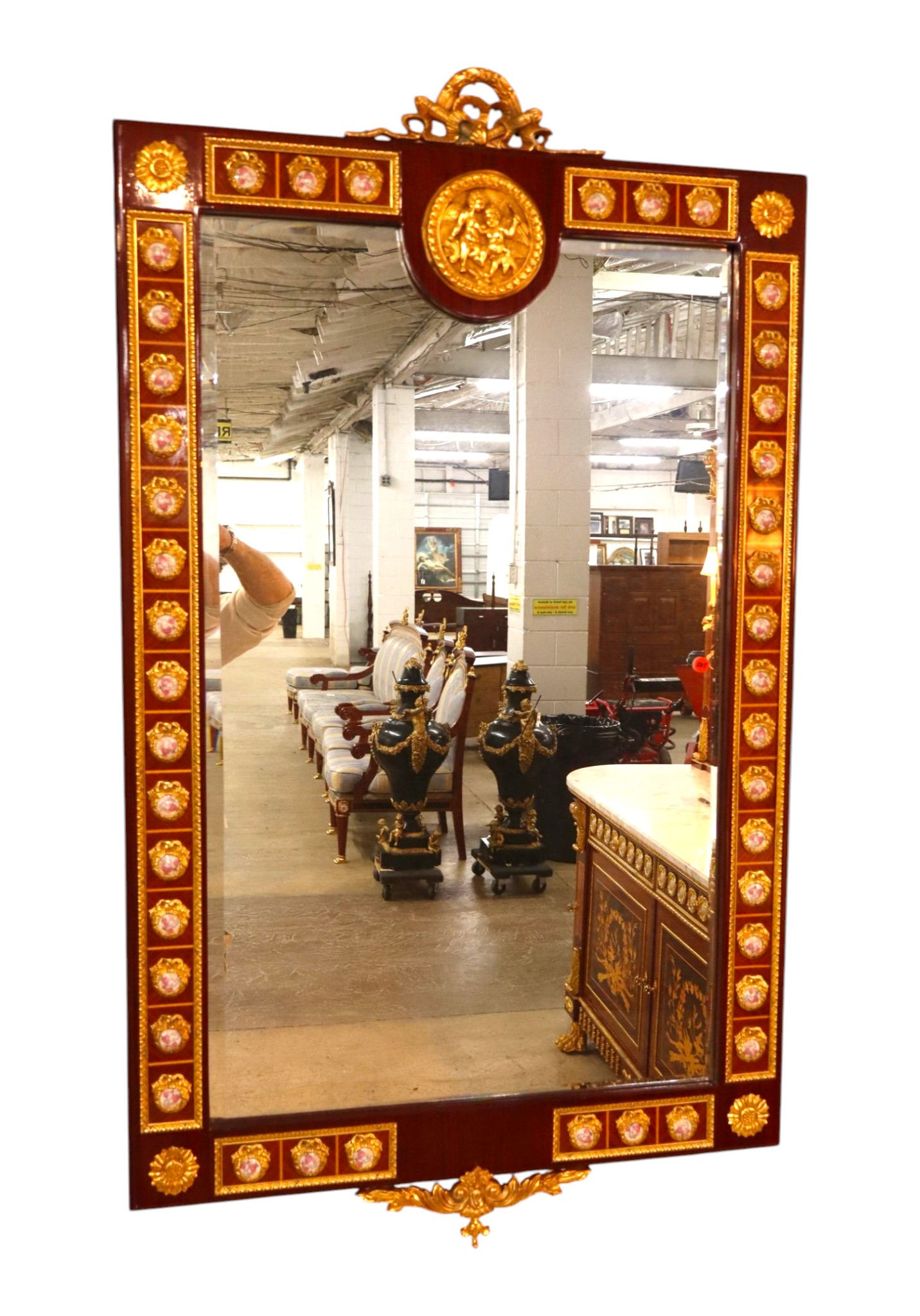 Mariner 1893 Louis Revival Cupid Medallion Mirror