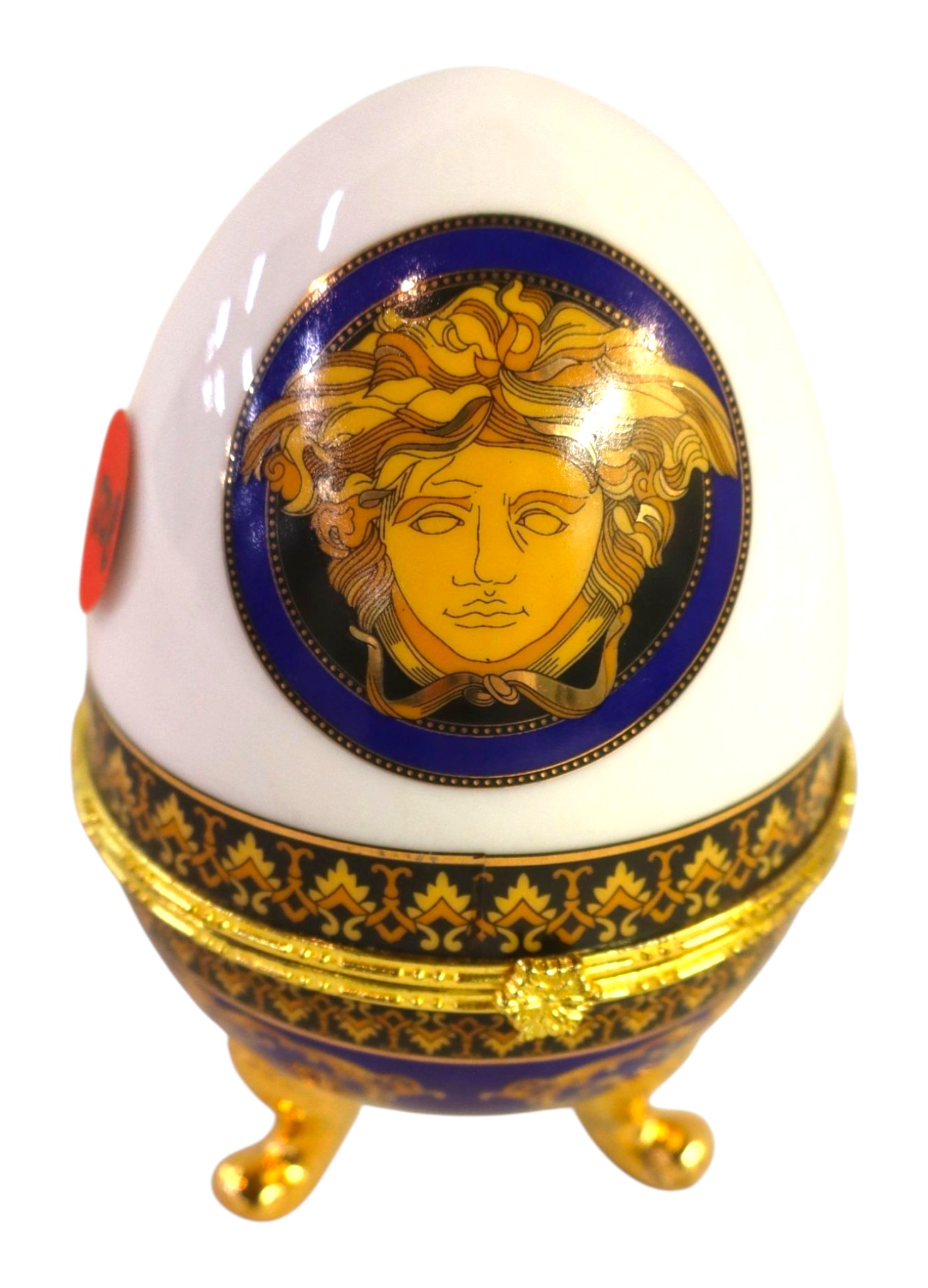 Vintage Versace Porcelain Tri-Footed Egg