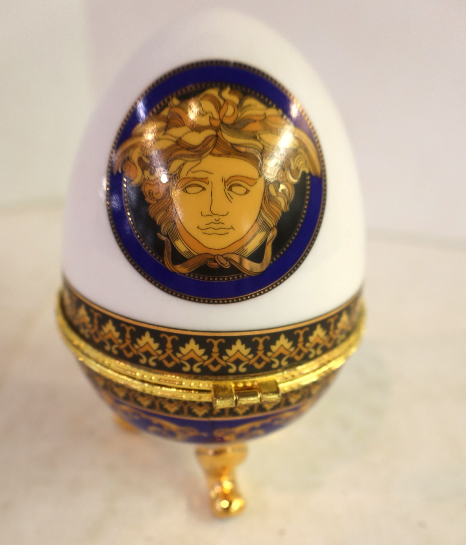 Vintage Versace Porcelain Tri-Footed Egg