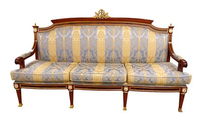Mariner 1893 Louis Revival Bronze Crest Sofa. Mariner 1893 vintage Louis Revival exclusively 