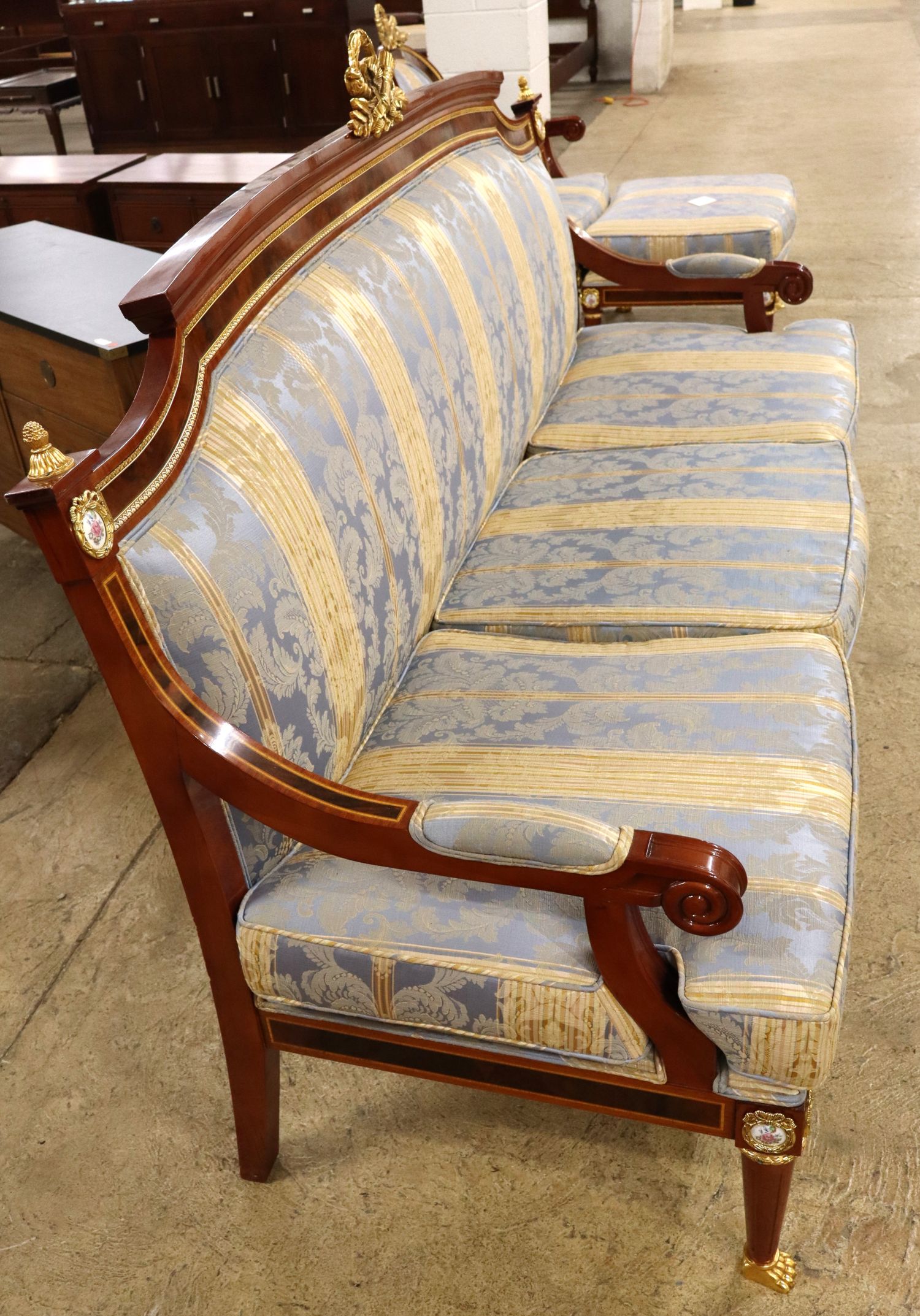 Mariner 1893 Louis Revival Bronze Crest Sofa