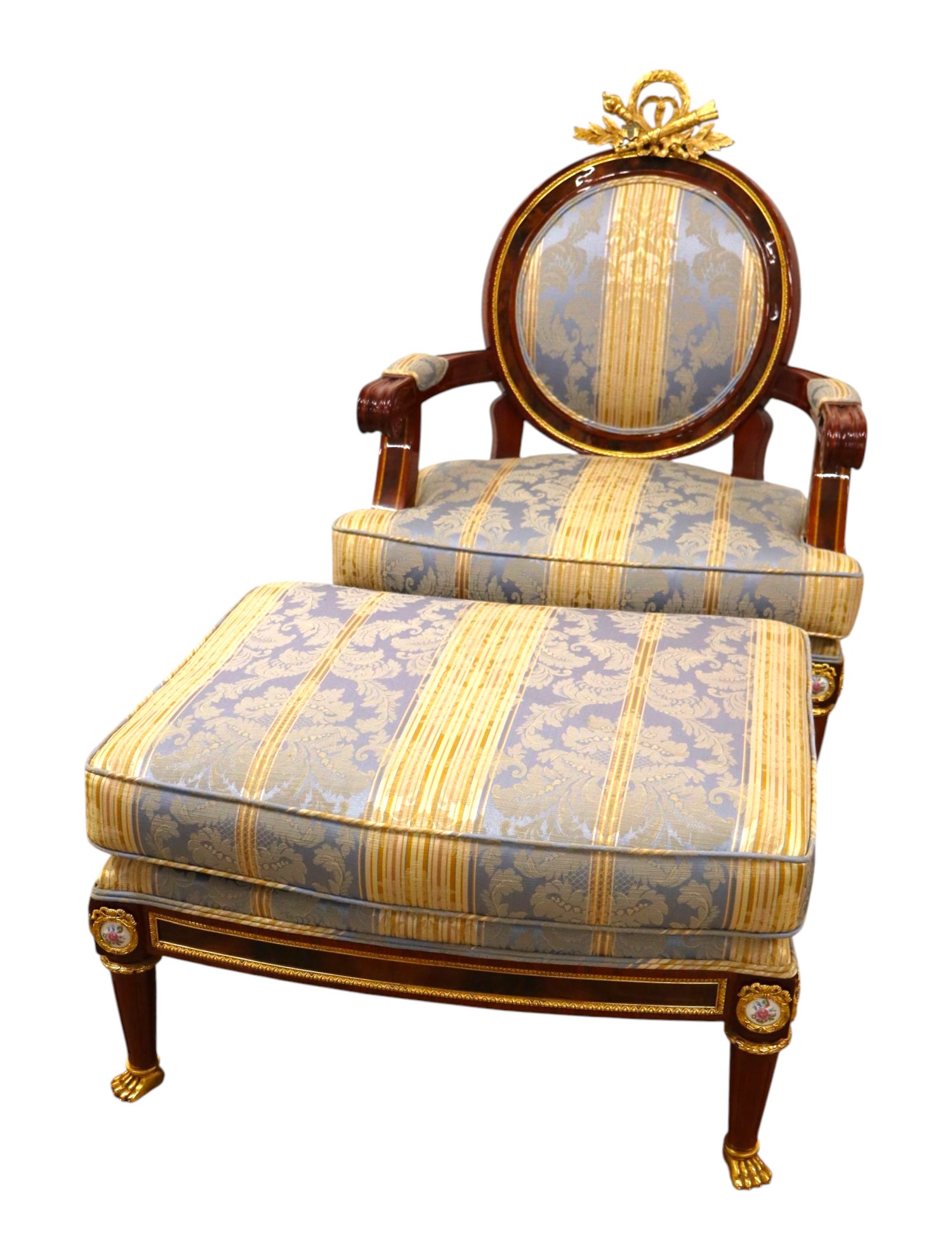 Mariner 1893 Louis Revival Chair & Ottoman 2-Piece Set