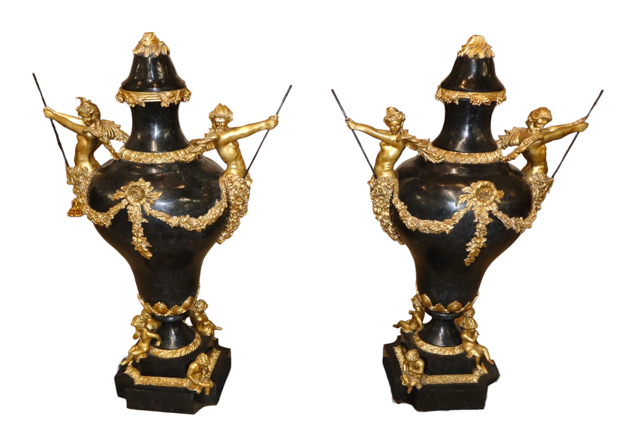 PR laminate marble urns manner Maitland Smith