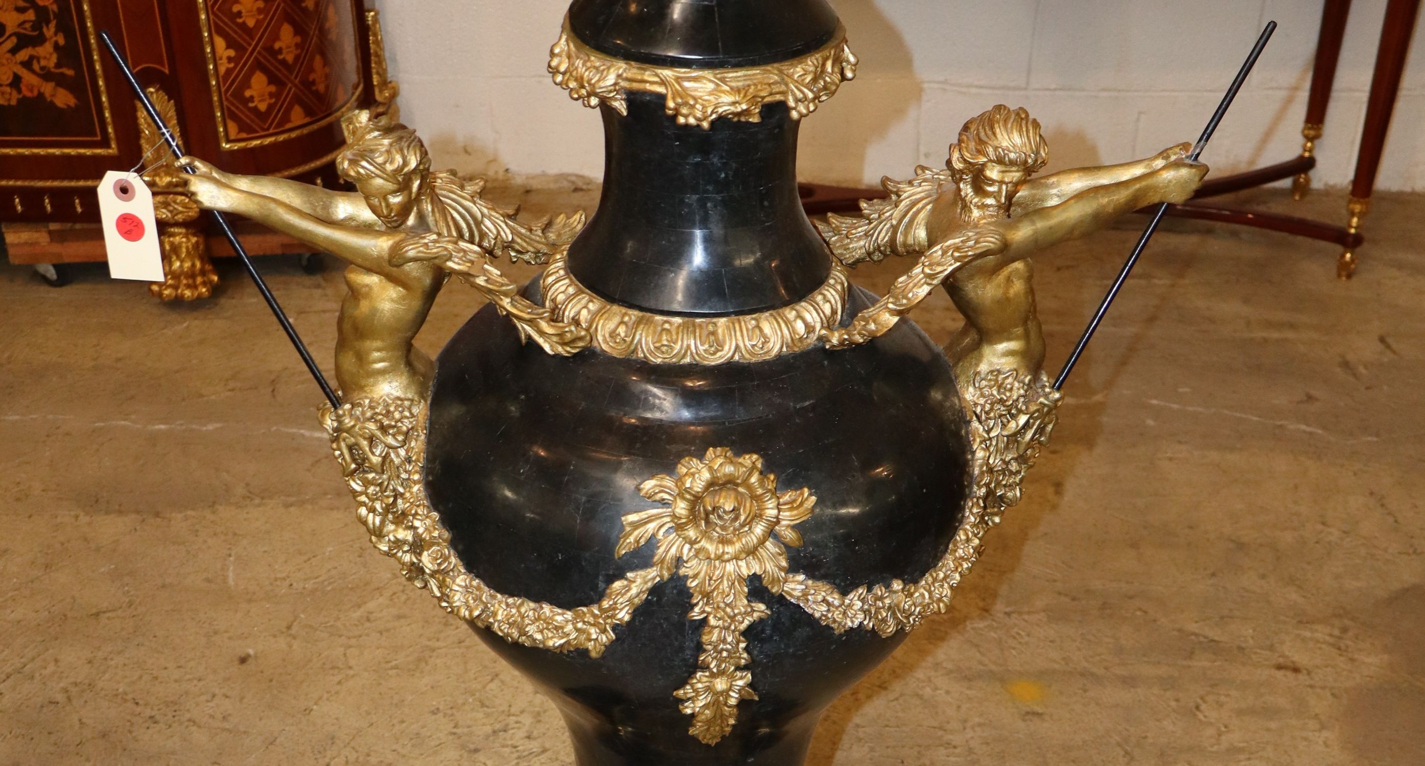 PR laminate marble urns manner Maitland Smith