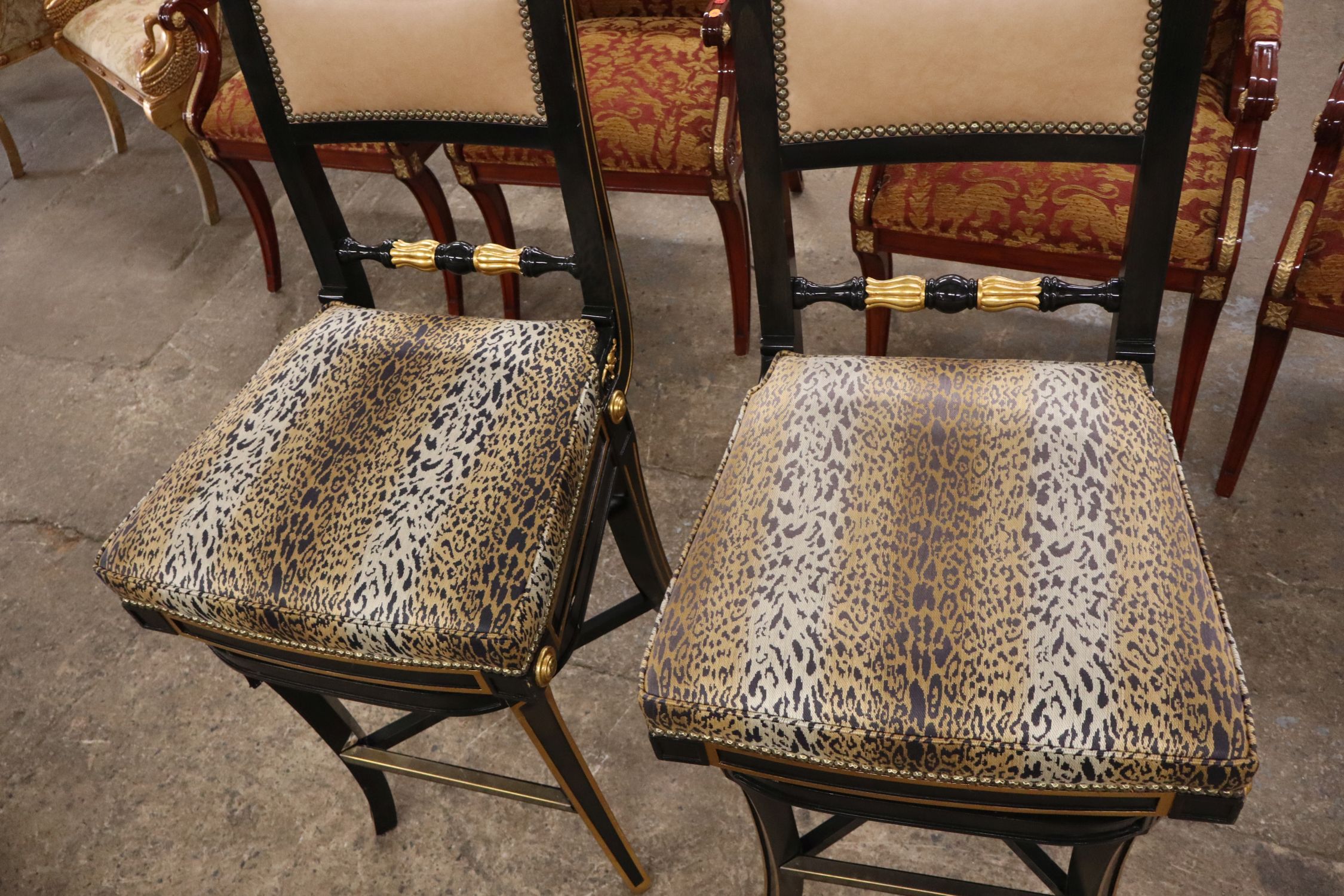PR Versace style high back and swivel stools - match 515