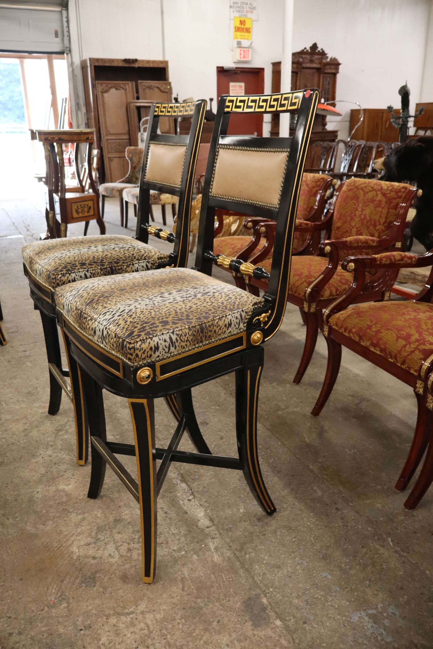 PR Versace style high back and swivel stools - match 515