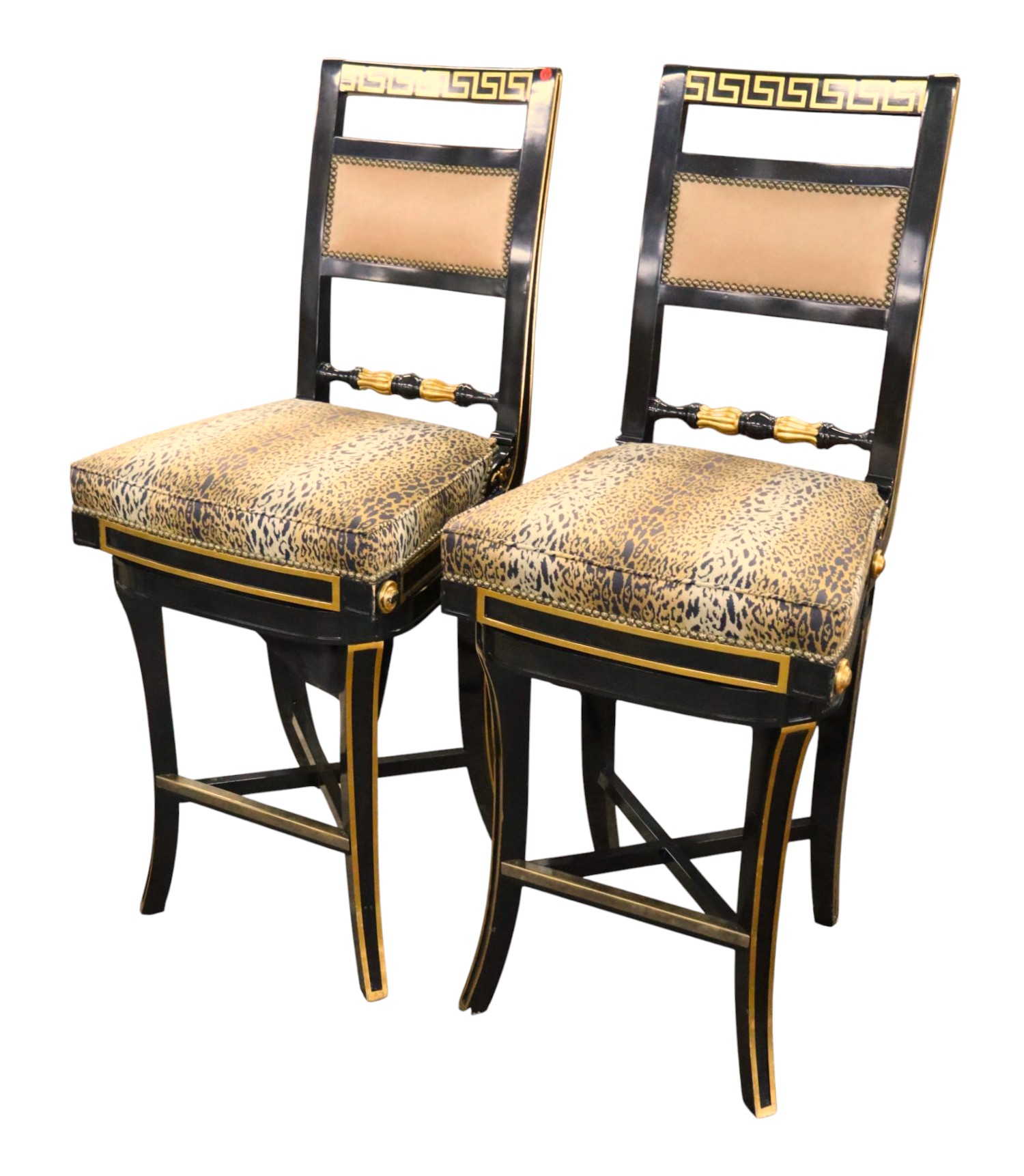 PR Versace style high back and swivel stools - match 514