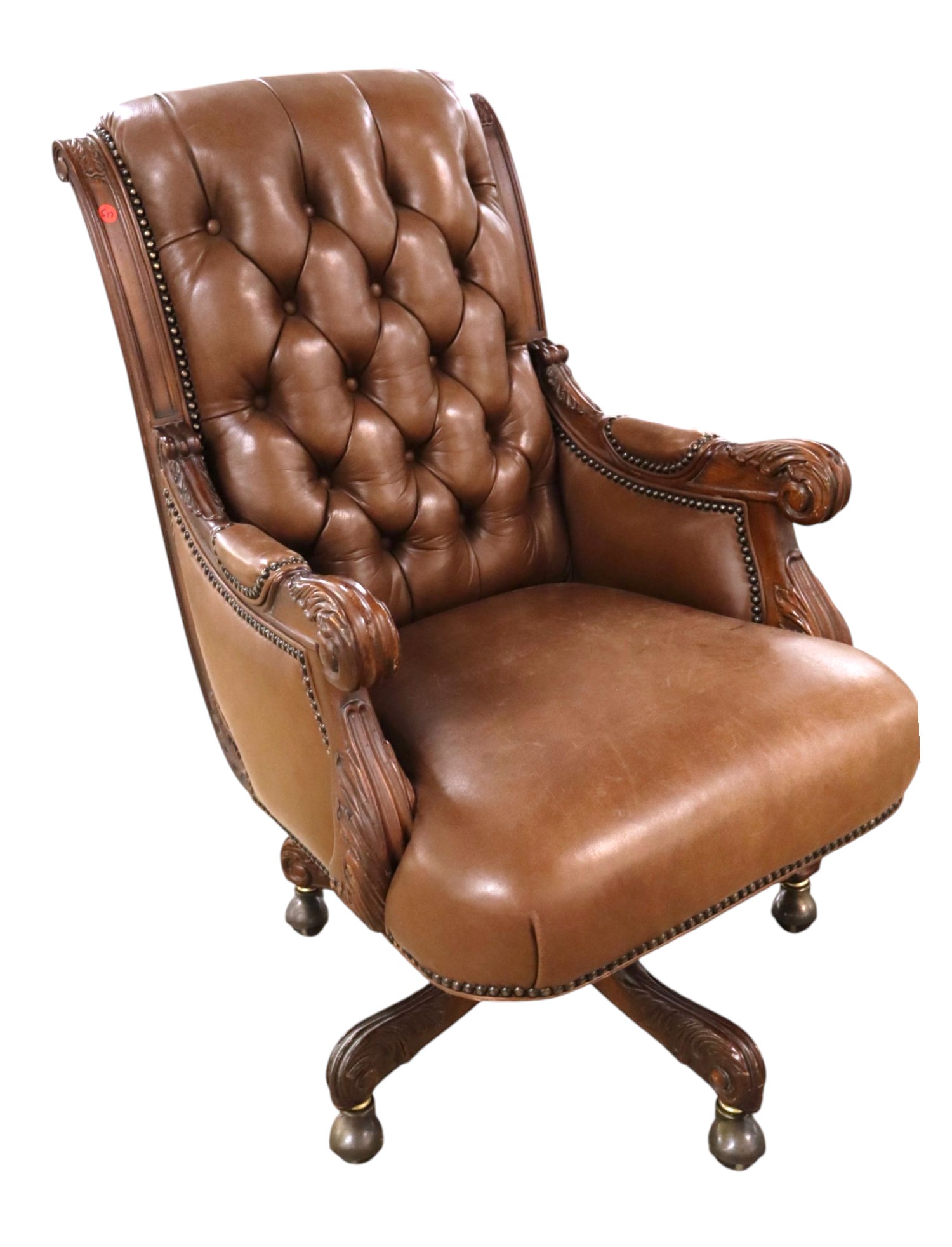 Executive button tuft leather office chair