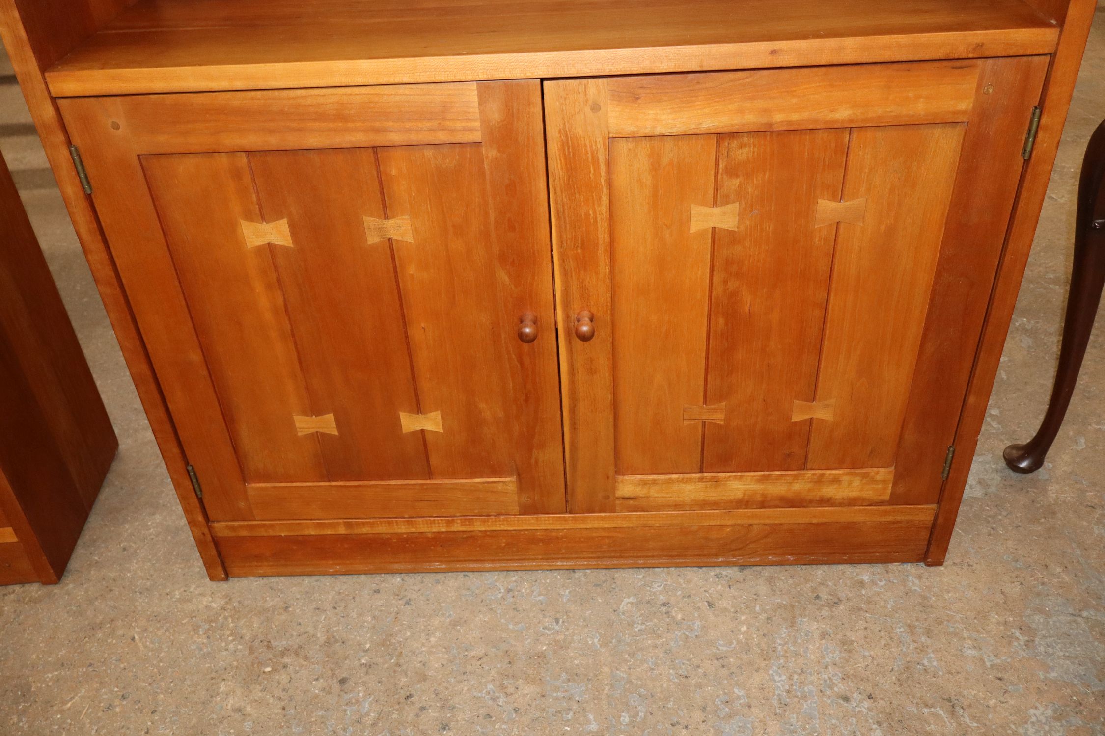 Stickley solid cherry bow tie inlaid bookcase - match 519