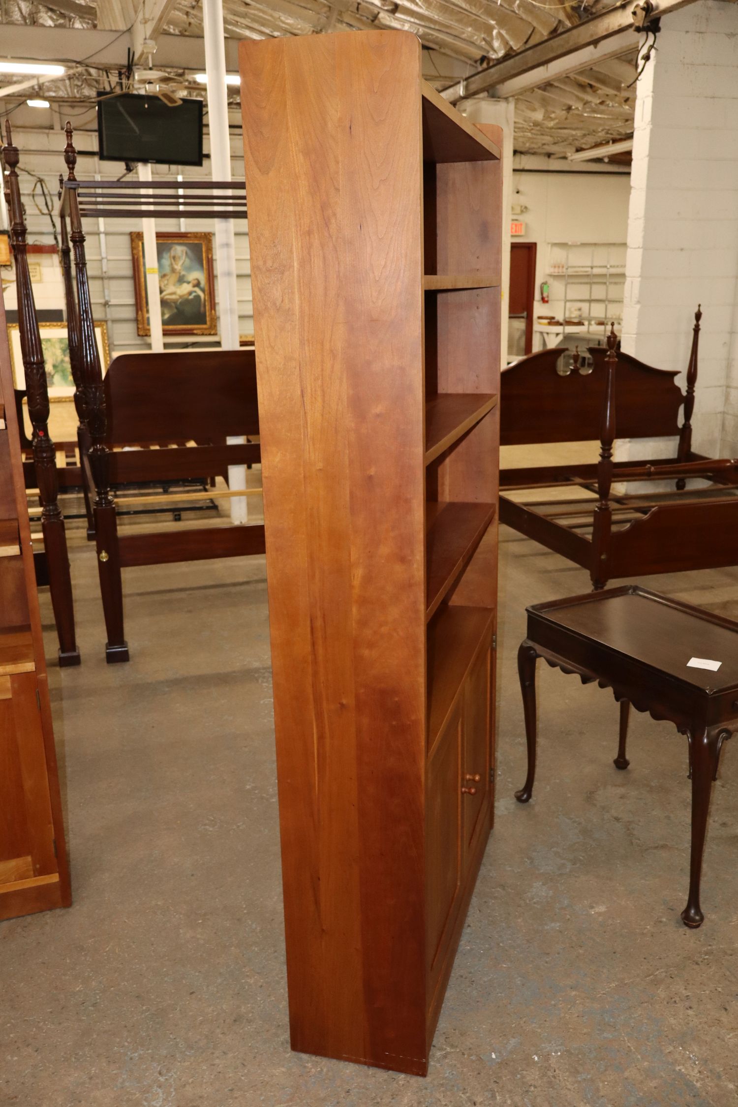 Stickley solid cherry bow tie inlaid bookcase - match 519