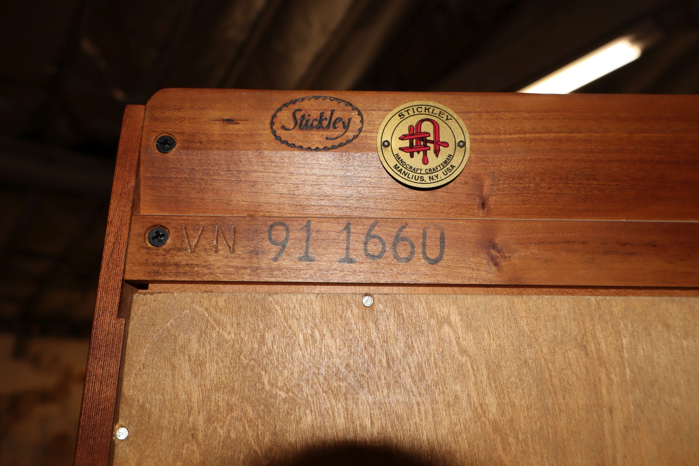 Stickley solid cherry bow tie inlaid bookcase - match 519