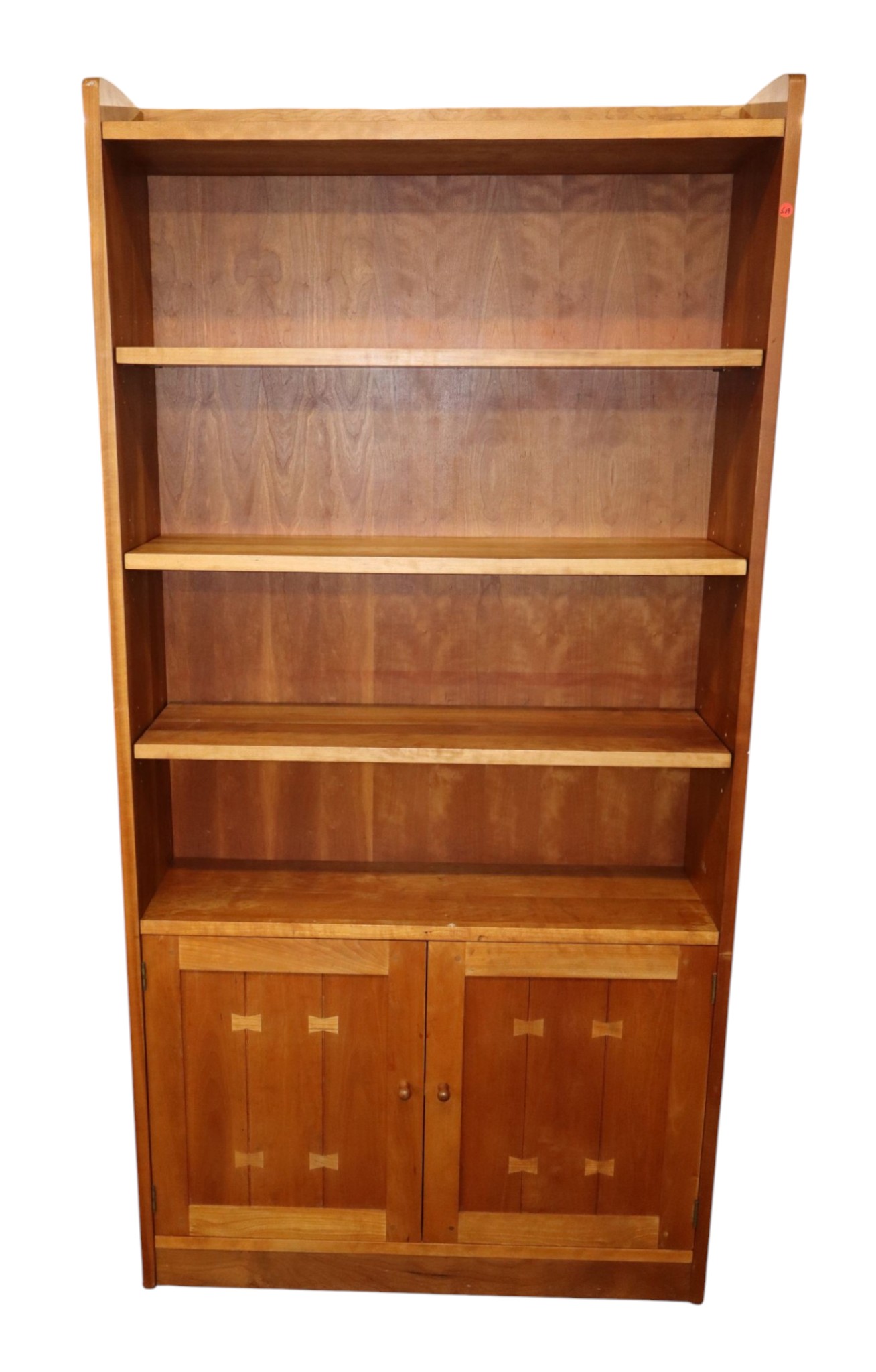 Stickley solid cherry bow tie inlaid bookcase - match 518