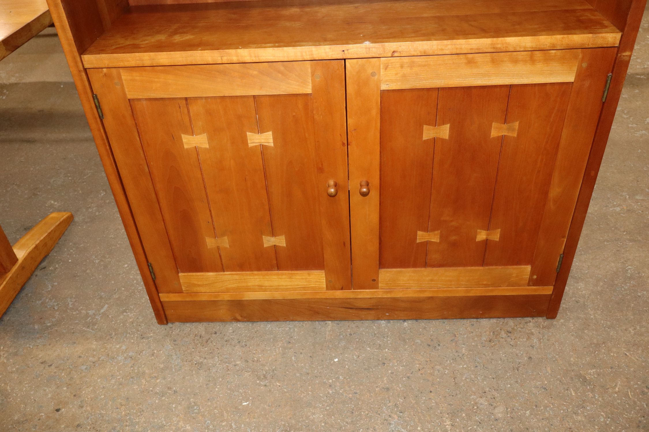 Stickley solid cherry bow tie inlaid bookcase - match 518