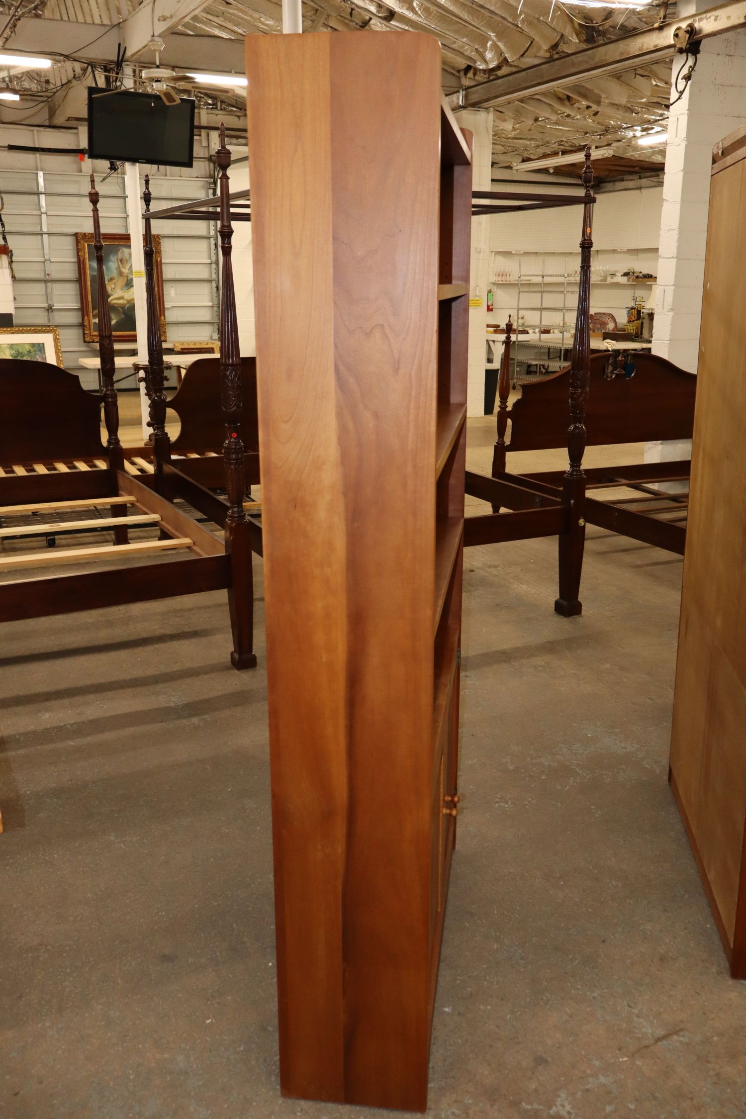 Stickley solid cherry bow tie inlaid bookcase - match 518