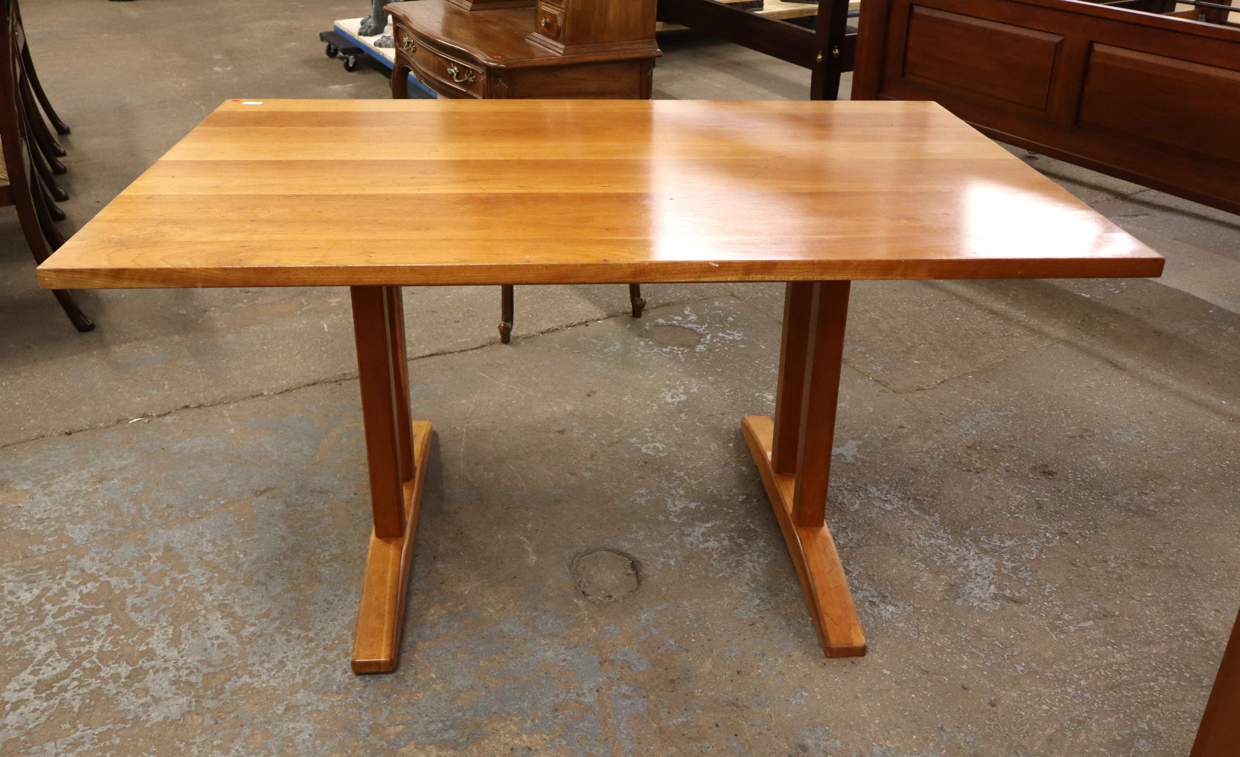Stickley solid cherry trestle breakfast table