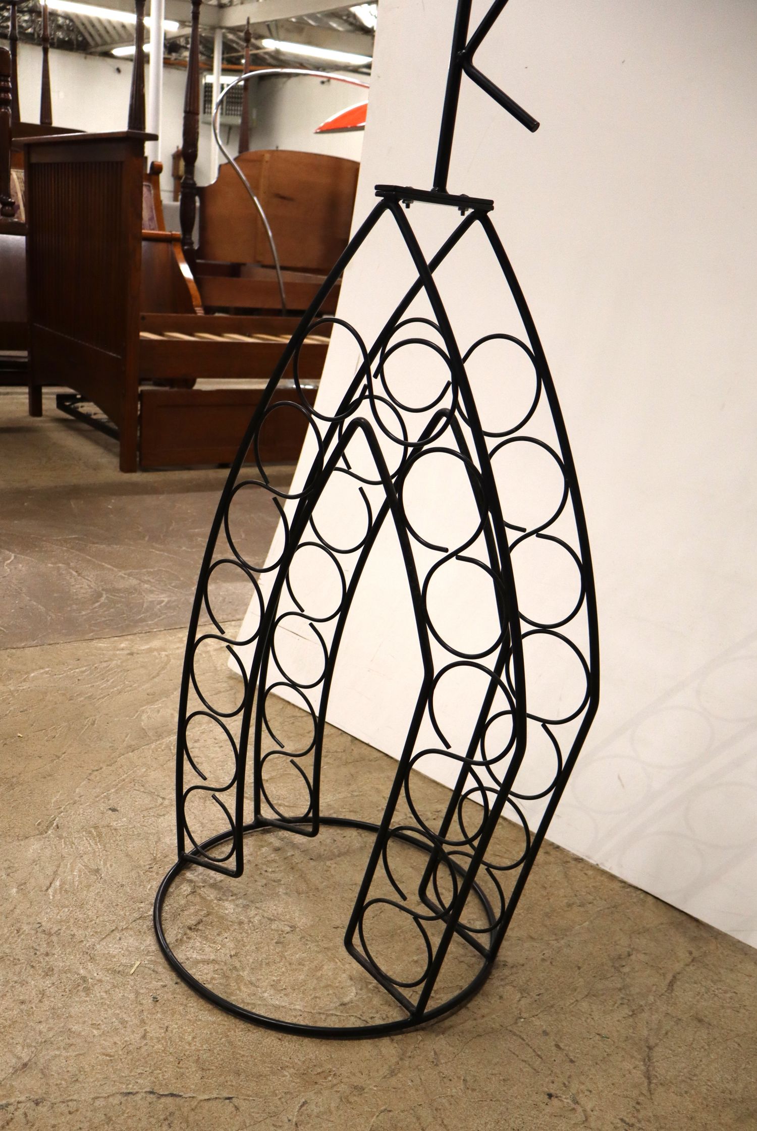 MCM John Risley Style Iron Waiter Wine Rack Holder