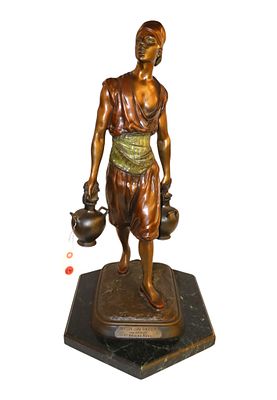 19thC Bronze Garanti Au Titre Paris Tunisian Figure. Antique 19thC high quality bronze Garanti 