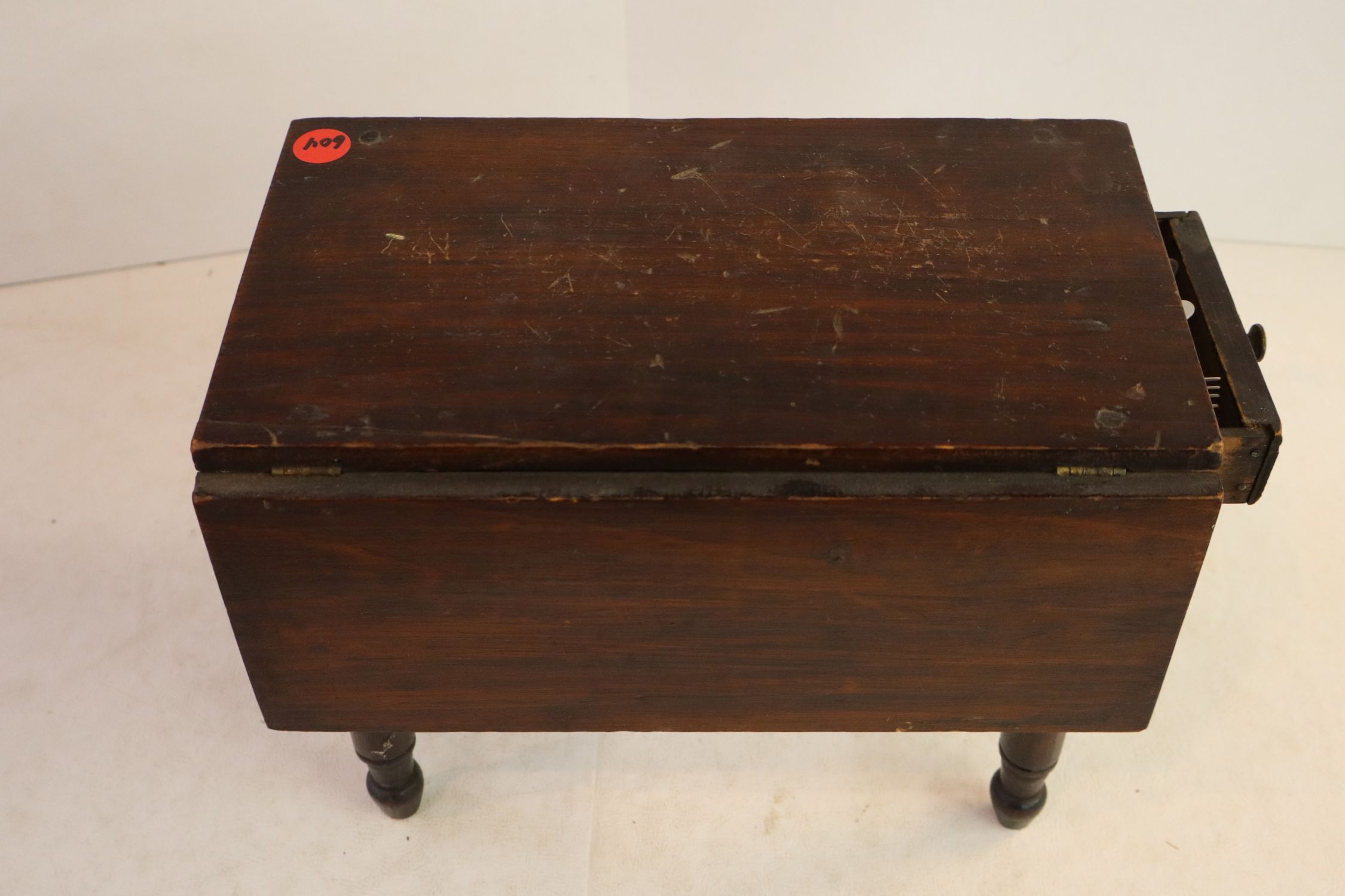 Antique salesman sample breakfast table w/flatware