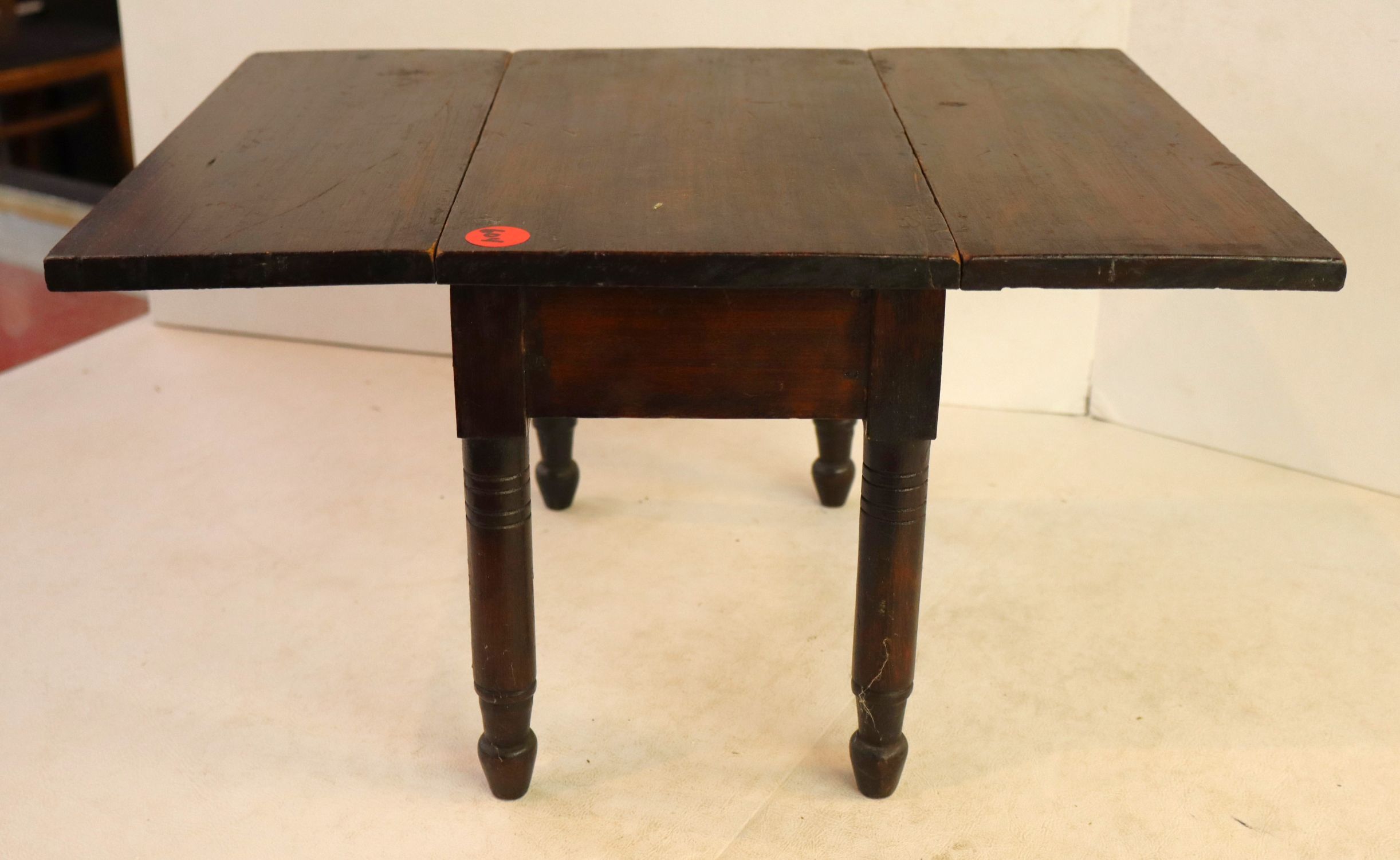 Antique salesman sample breakfast table w/flatware