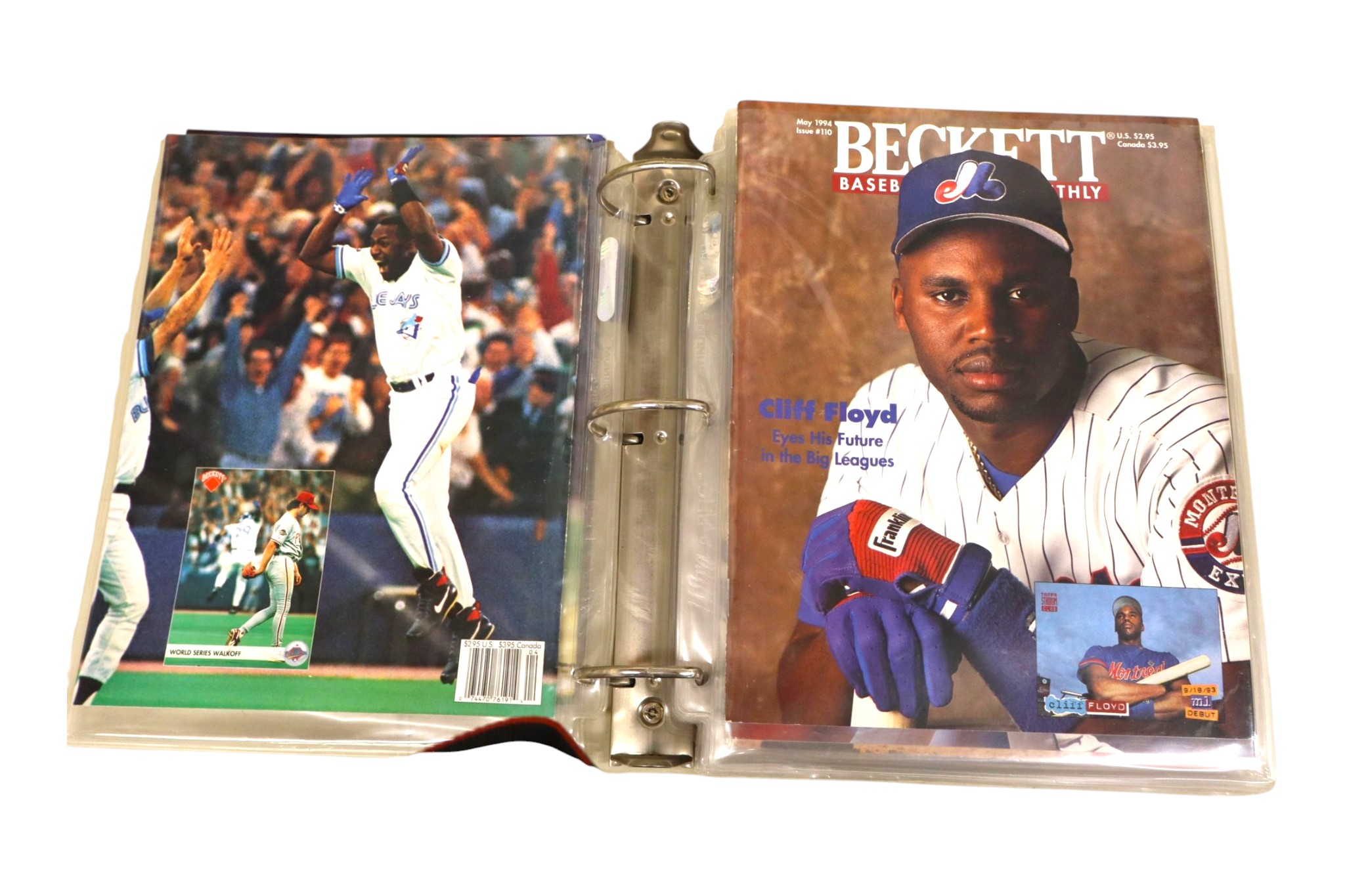 Album full of baseball card monthly magazines