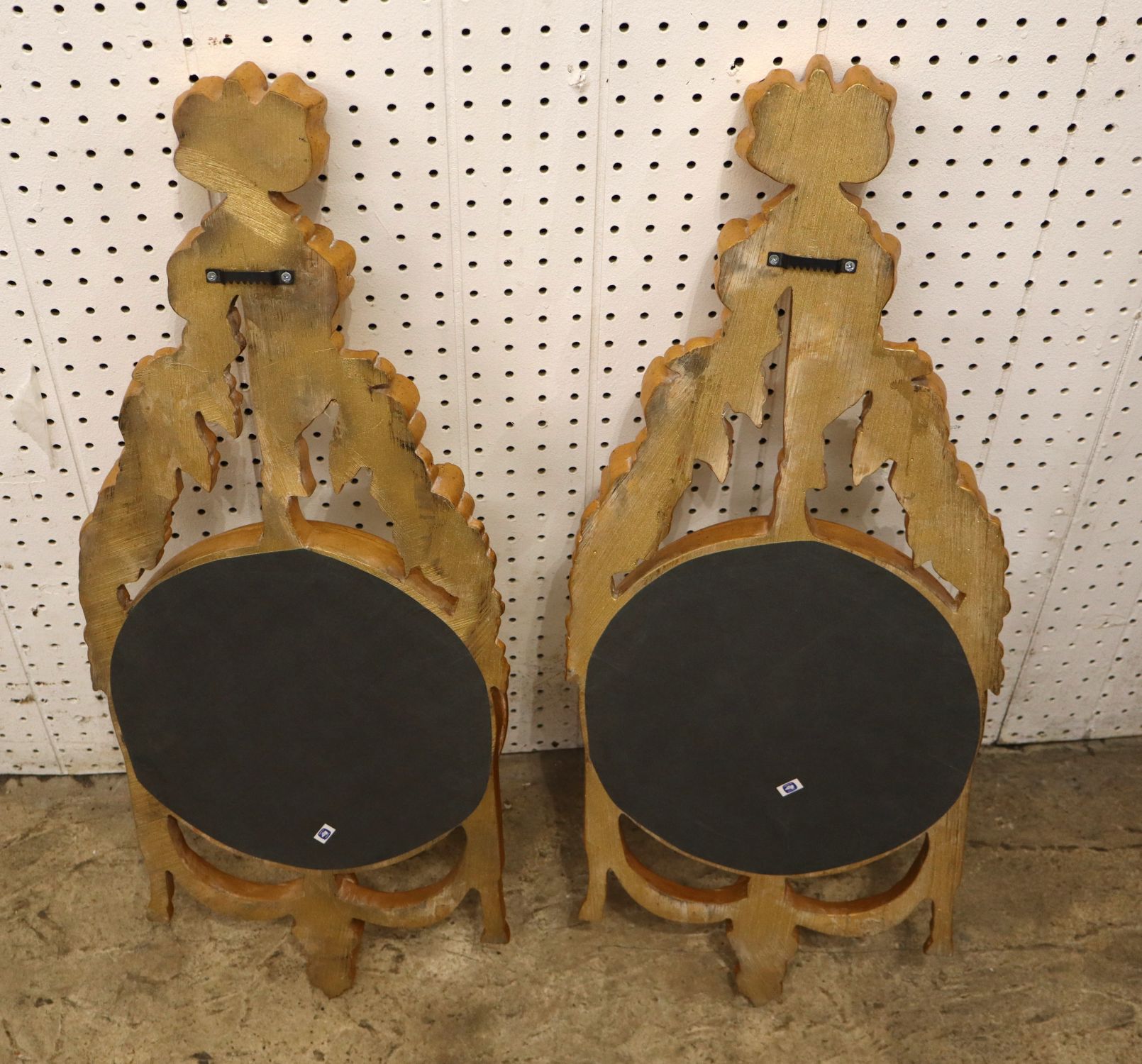 PR vtg round beveled carved decorator mirrors