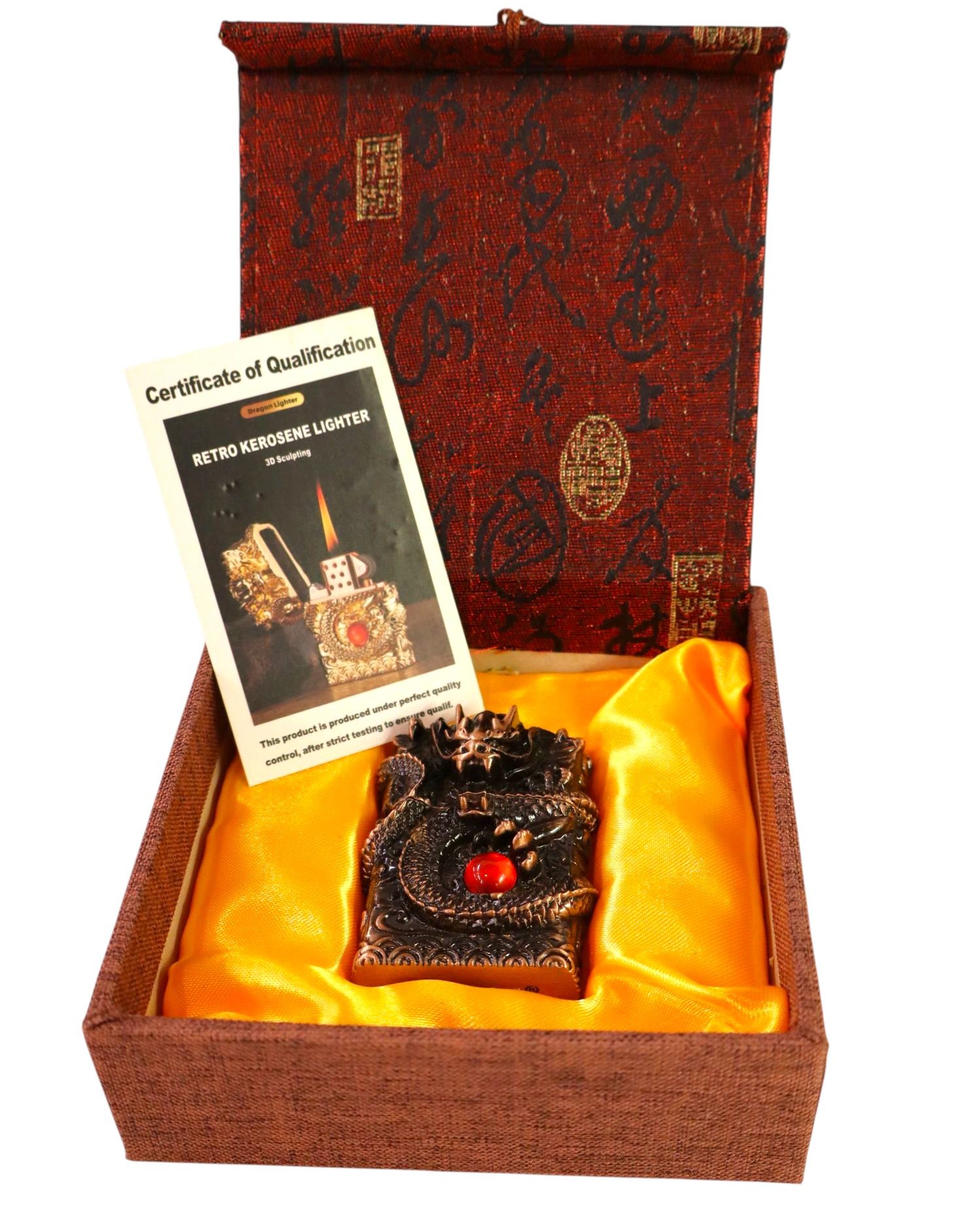 Retro Chinese Dragon Kerosene Lighter Gift Boxed