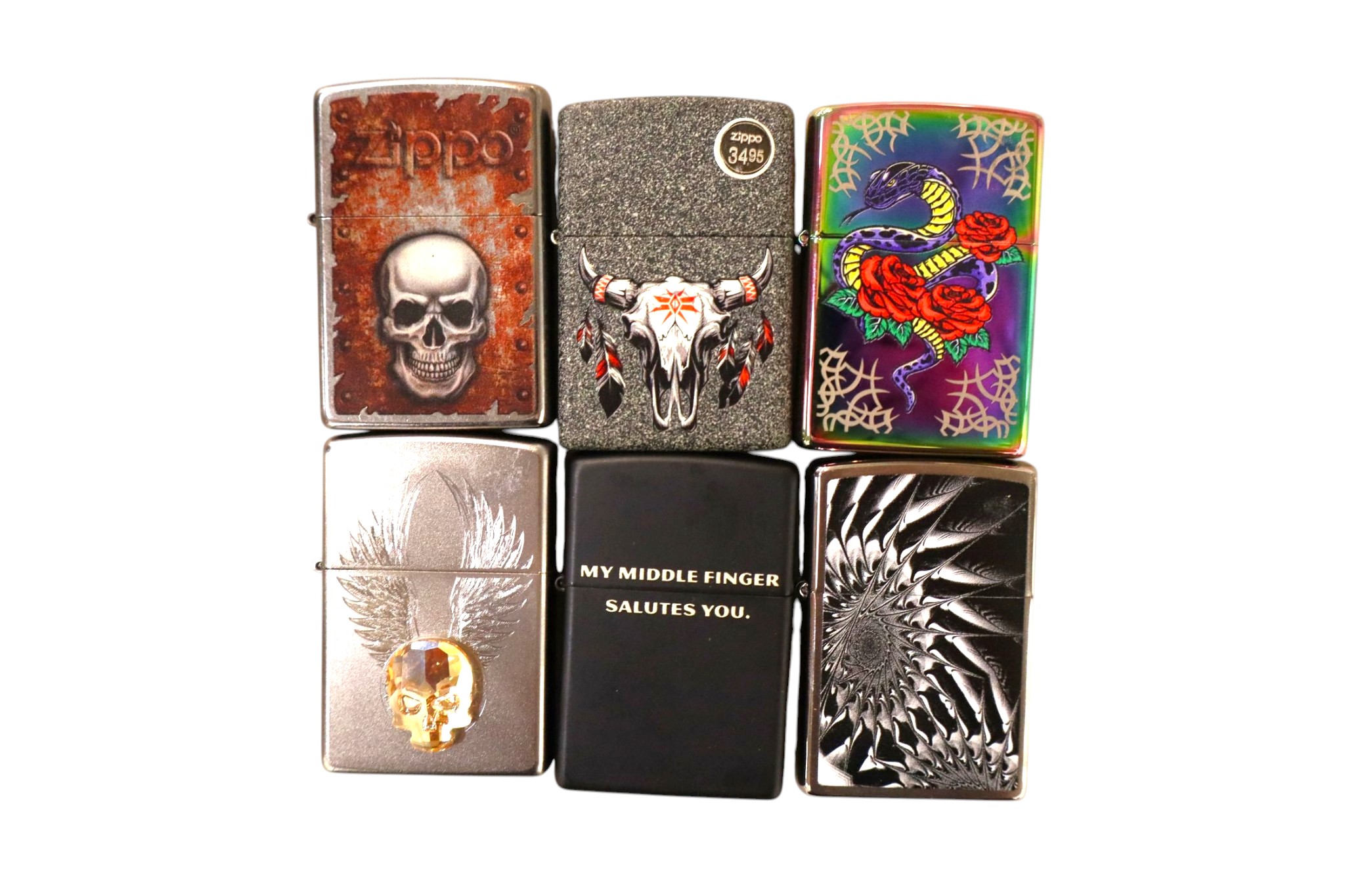 6 vintage Zippo lighters some sealed.