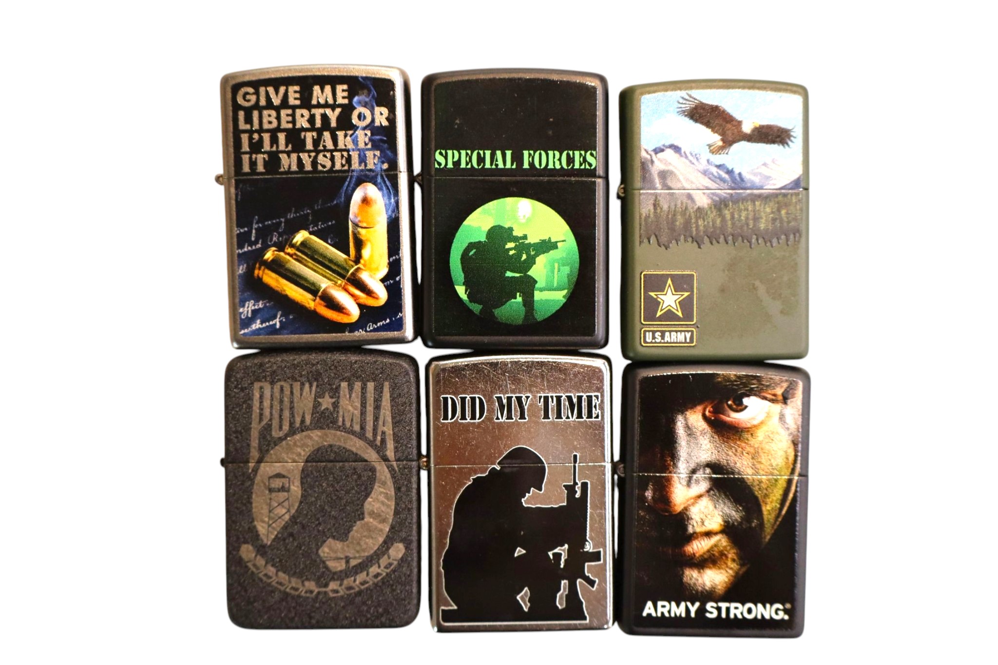 6 vintage Zippo lighters some sealed.