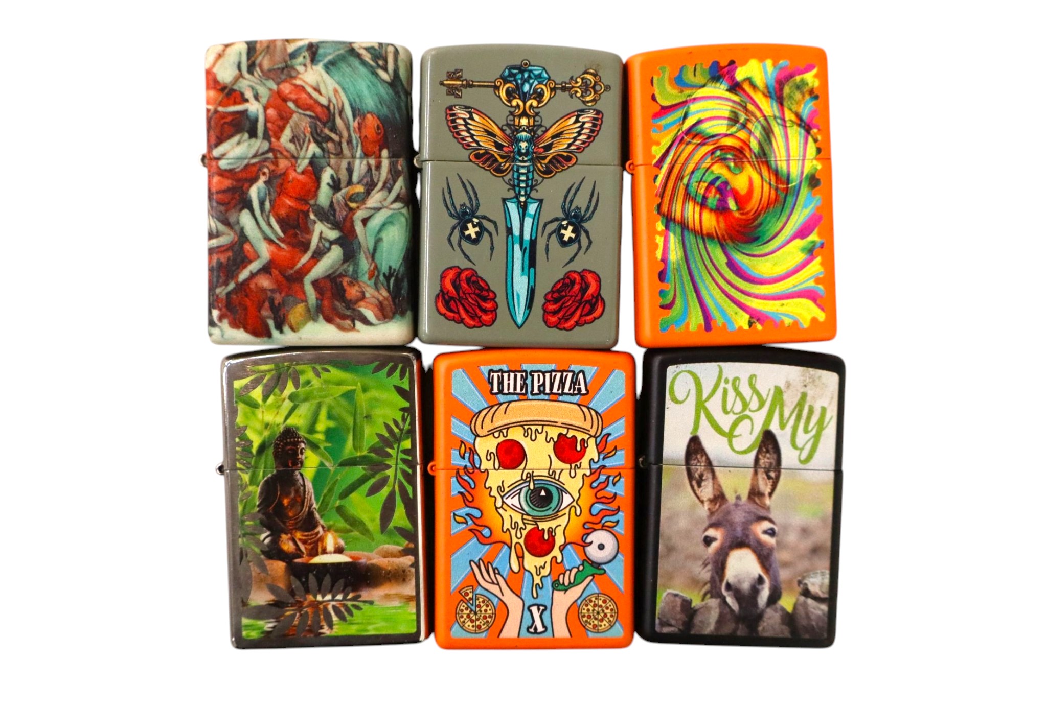 6 vintage Zippo lighters