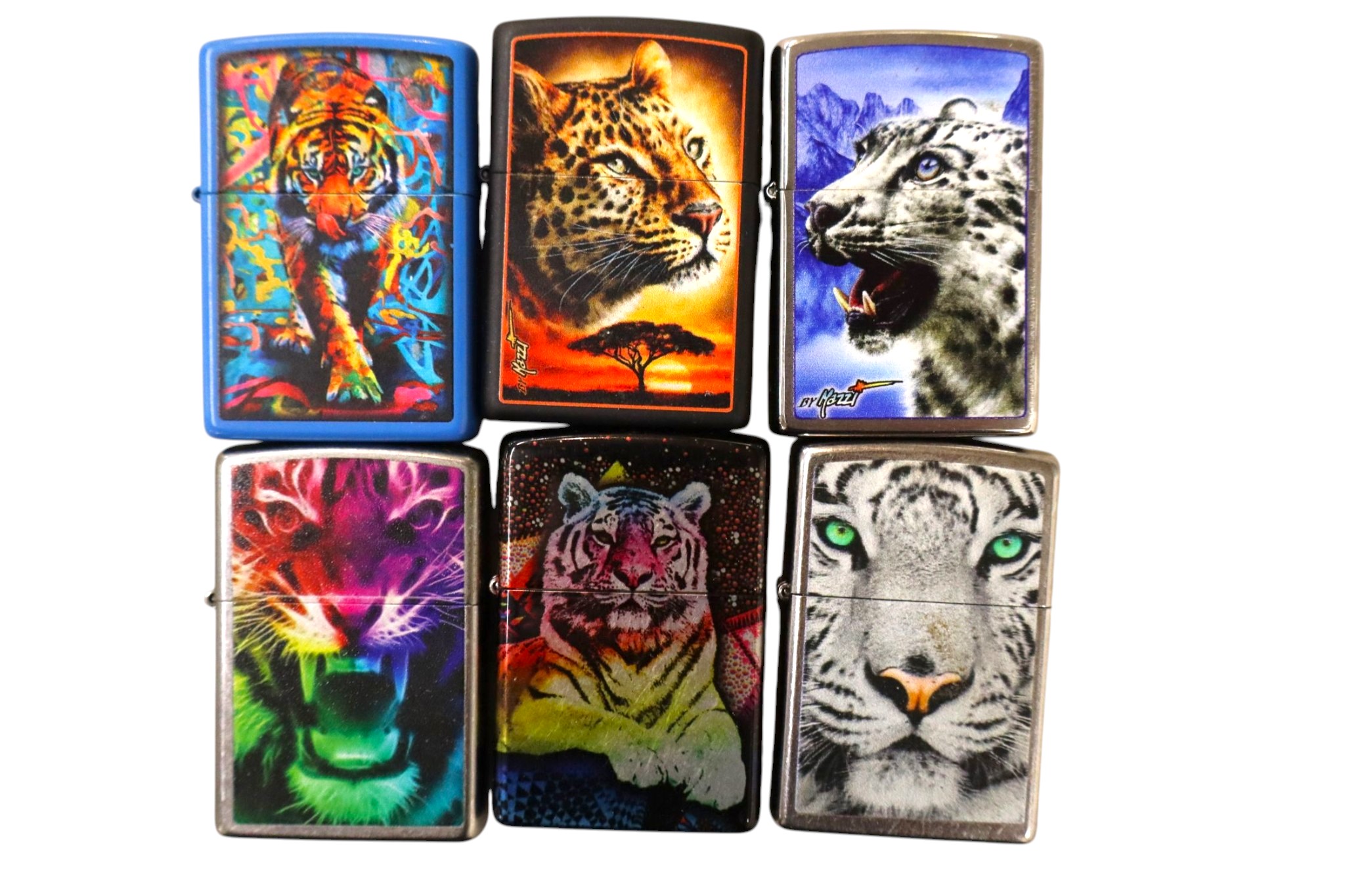 6 vintage Zippo lighters