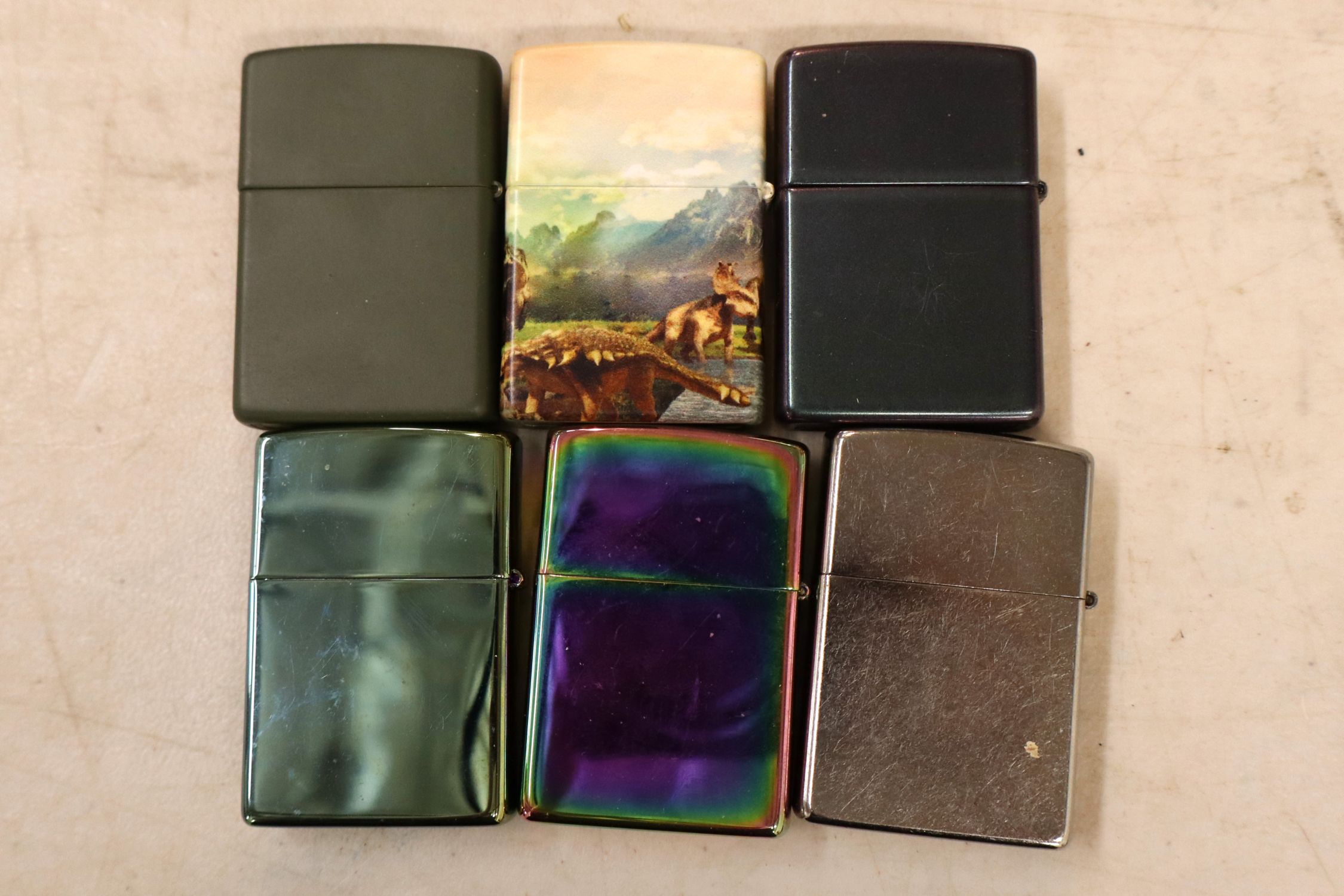 6 vintage Zippo lighters