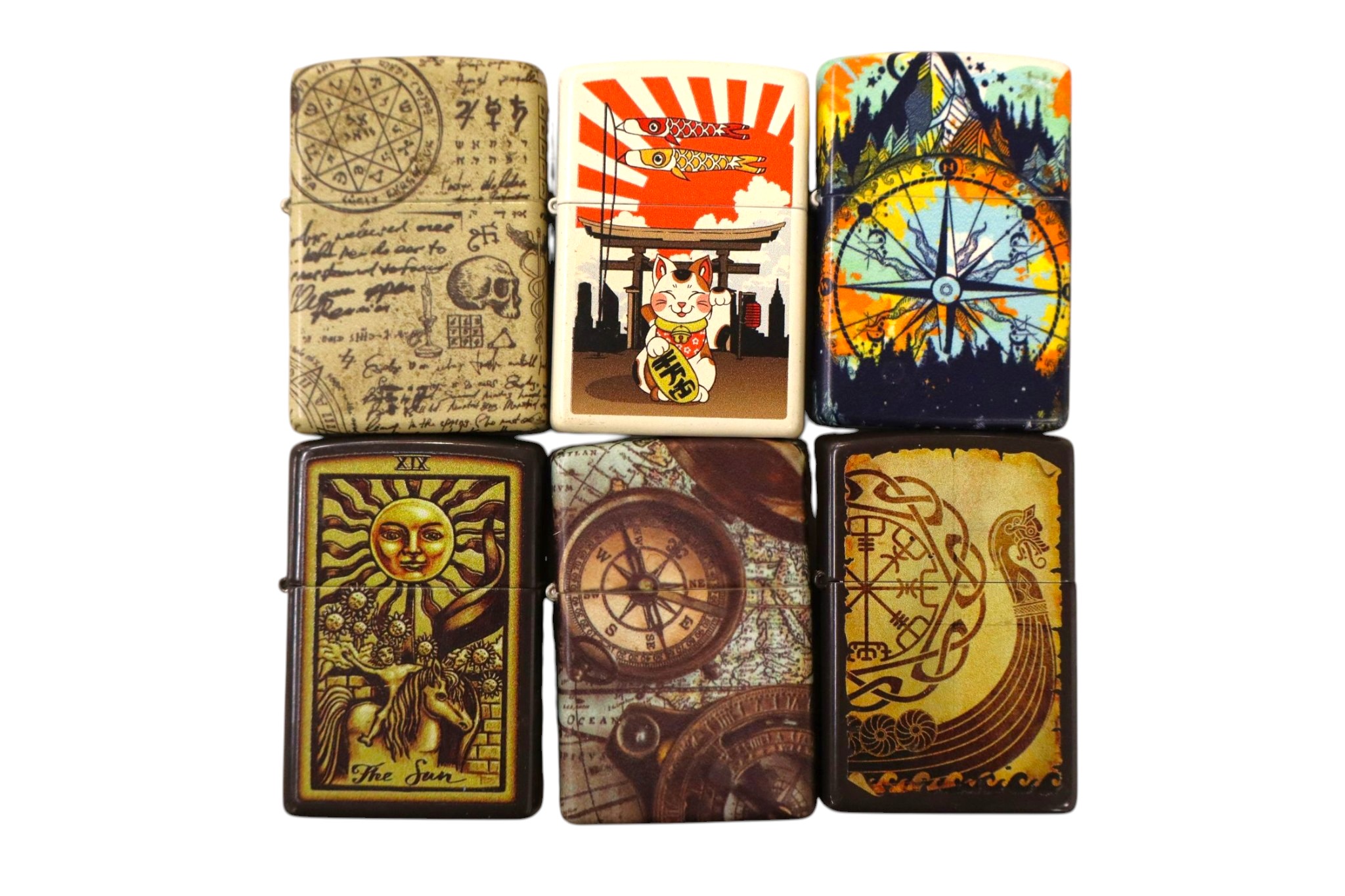 6 vintage Zippo lighters