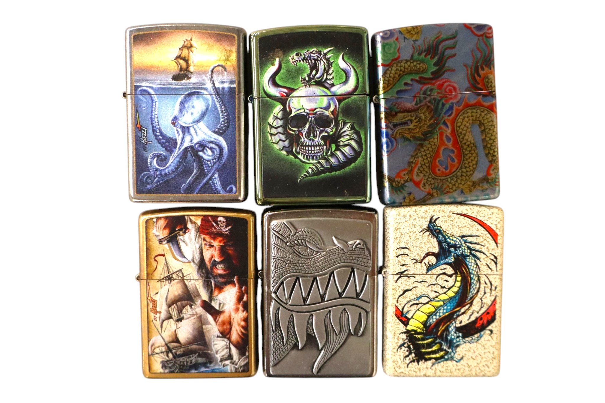 6 vintage Zippo lighters