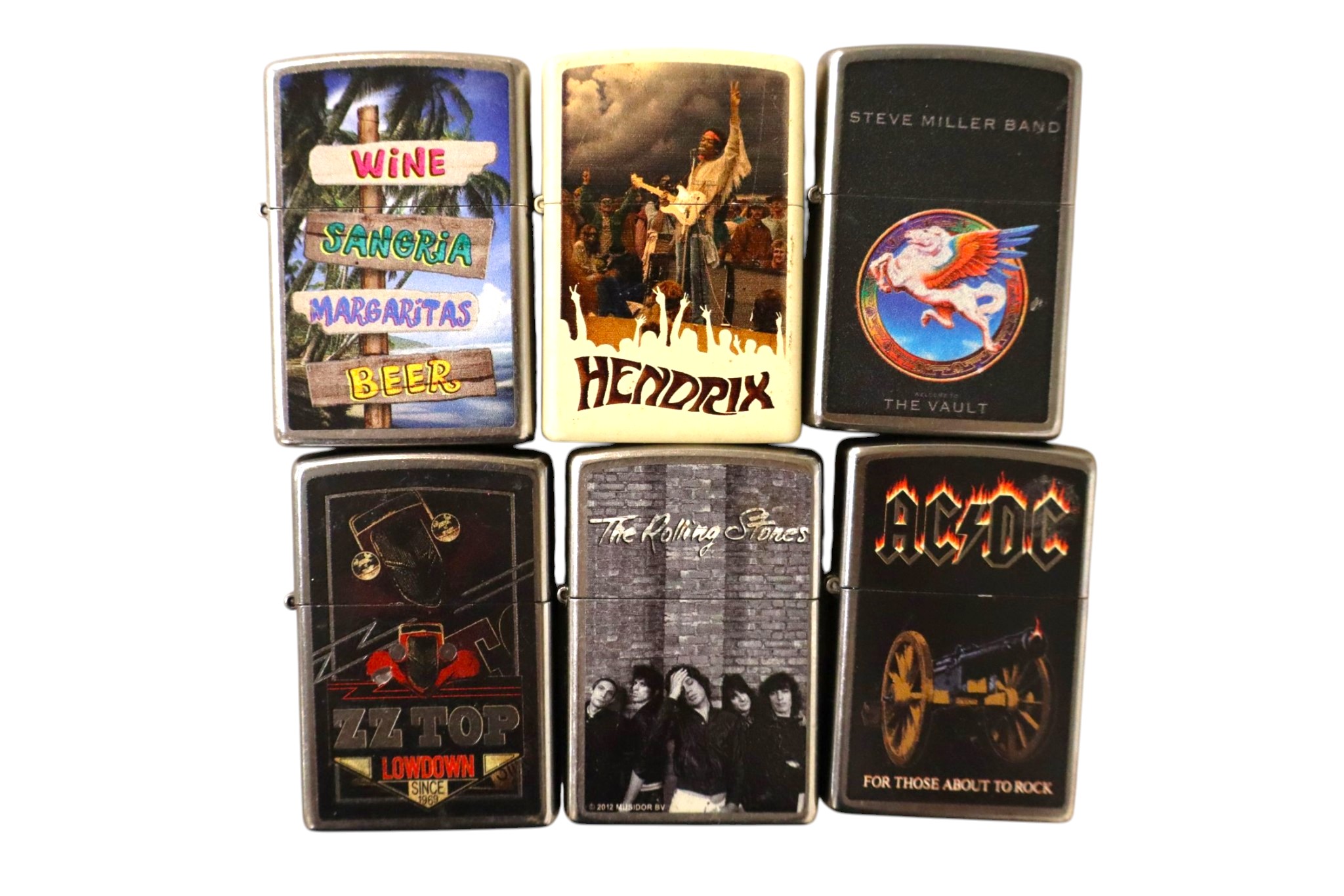6 vintage Zippo lighters