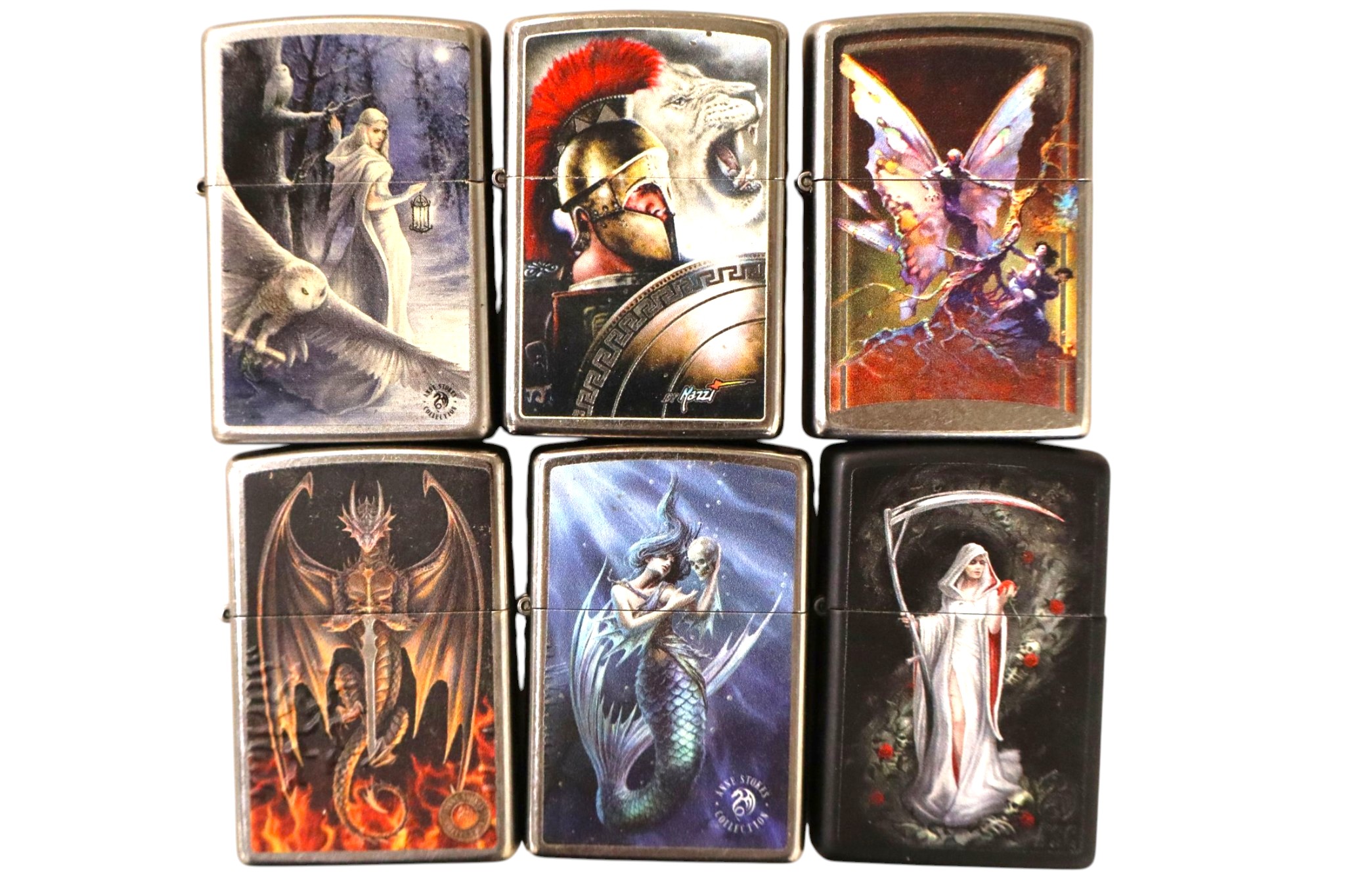 6 vintage Zippo lighters