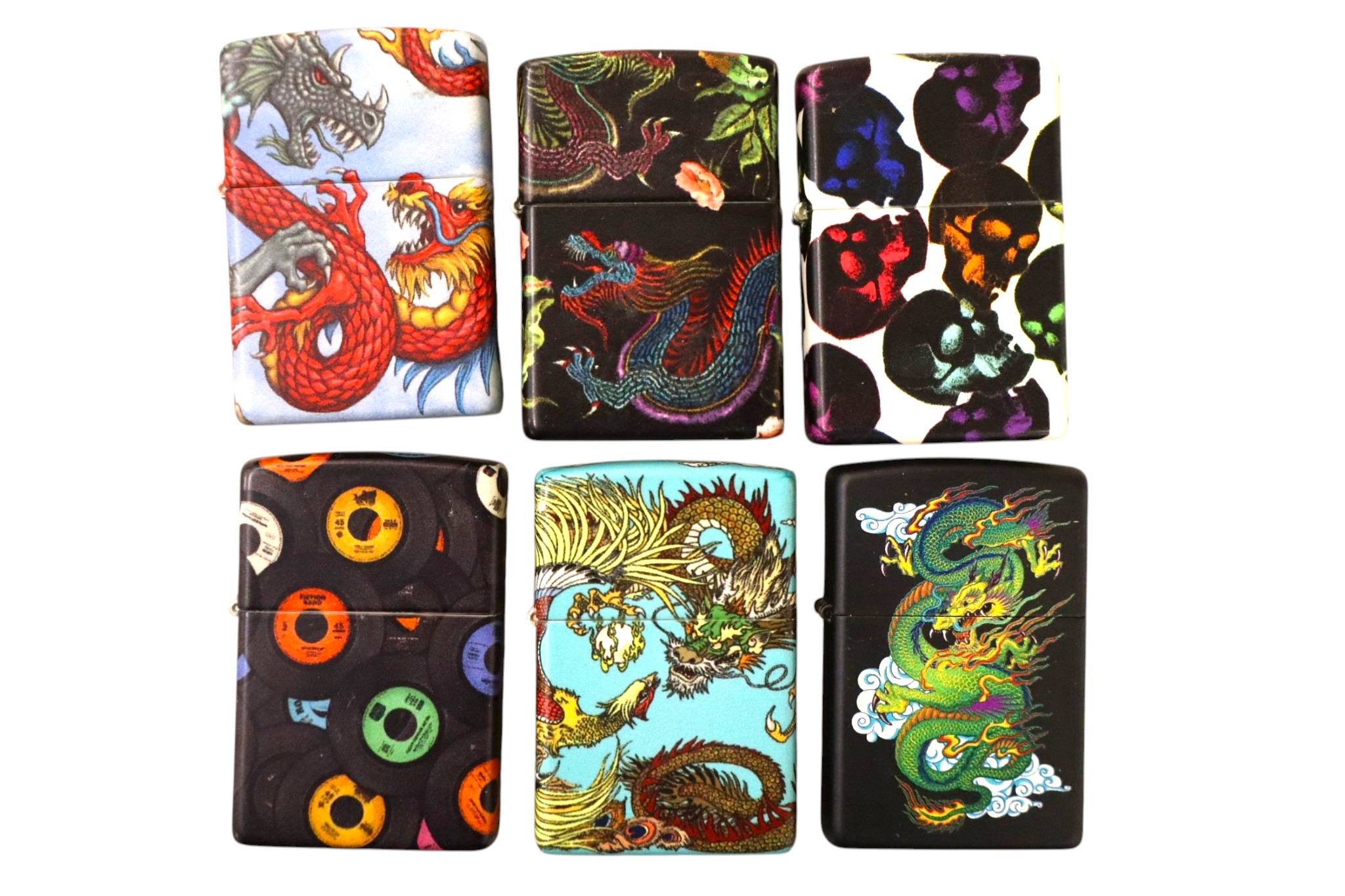 6 vintage Zippo lighters