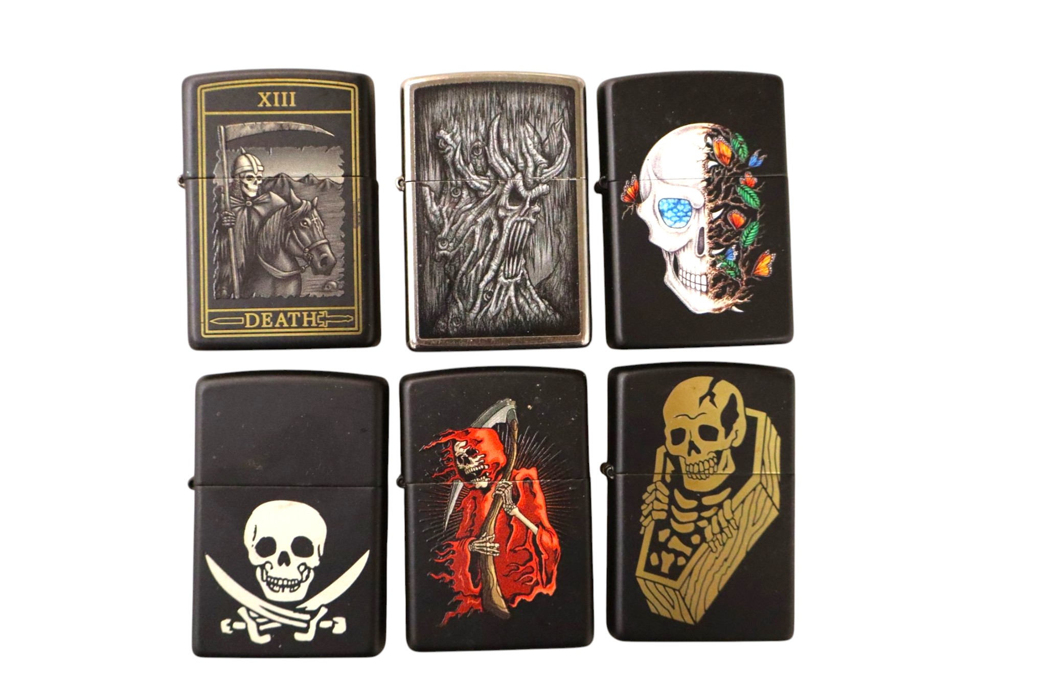 6 vintage Zippo lighters