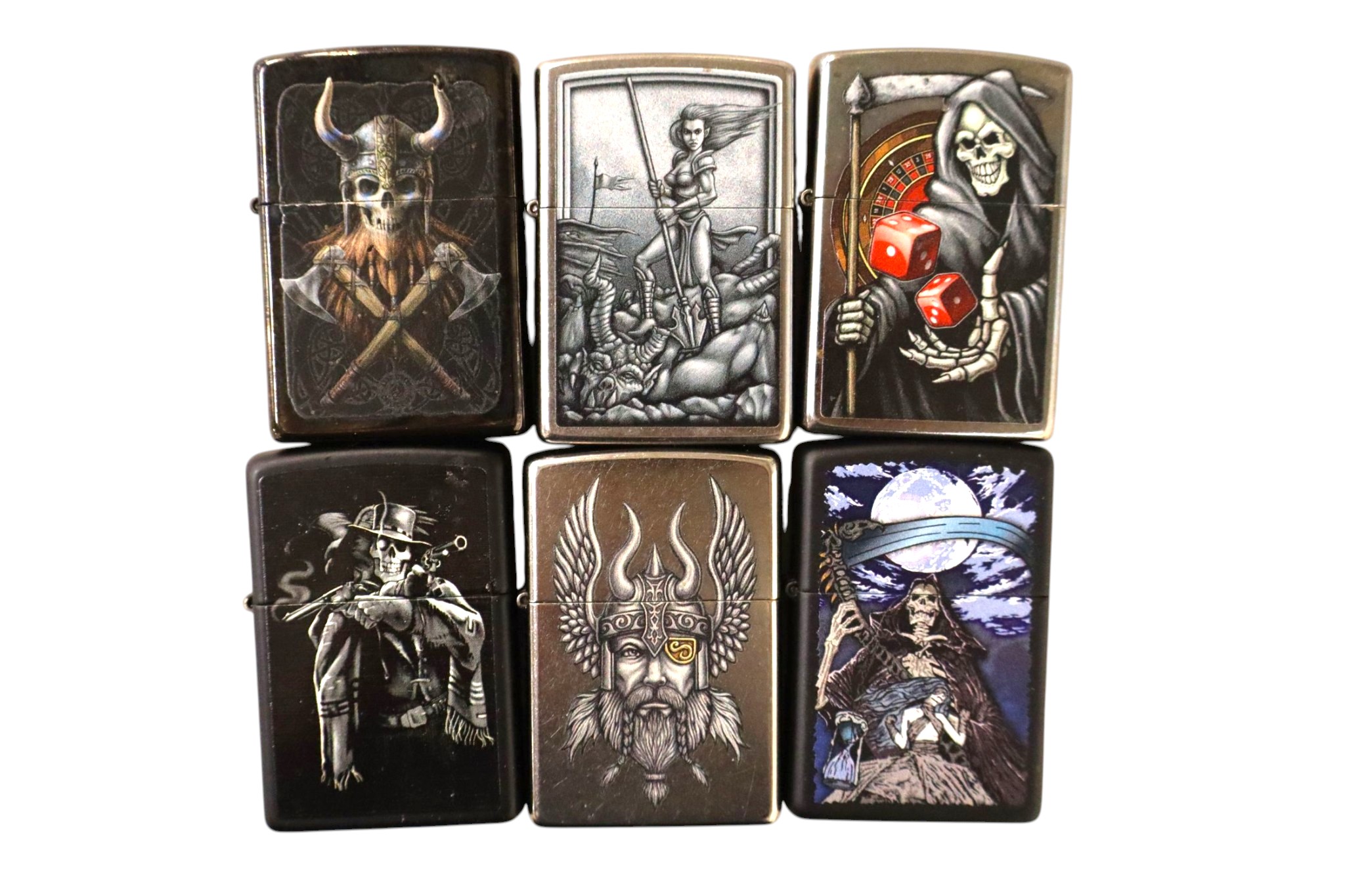 6 vintage Zippo lighters
