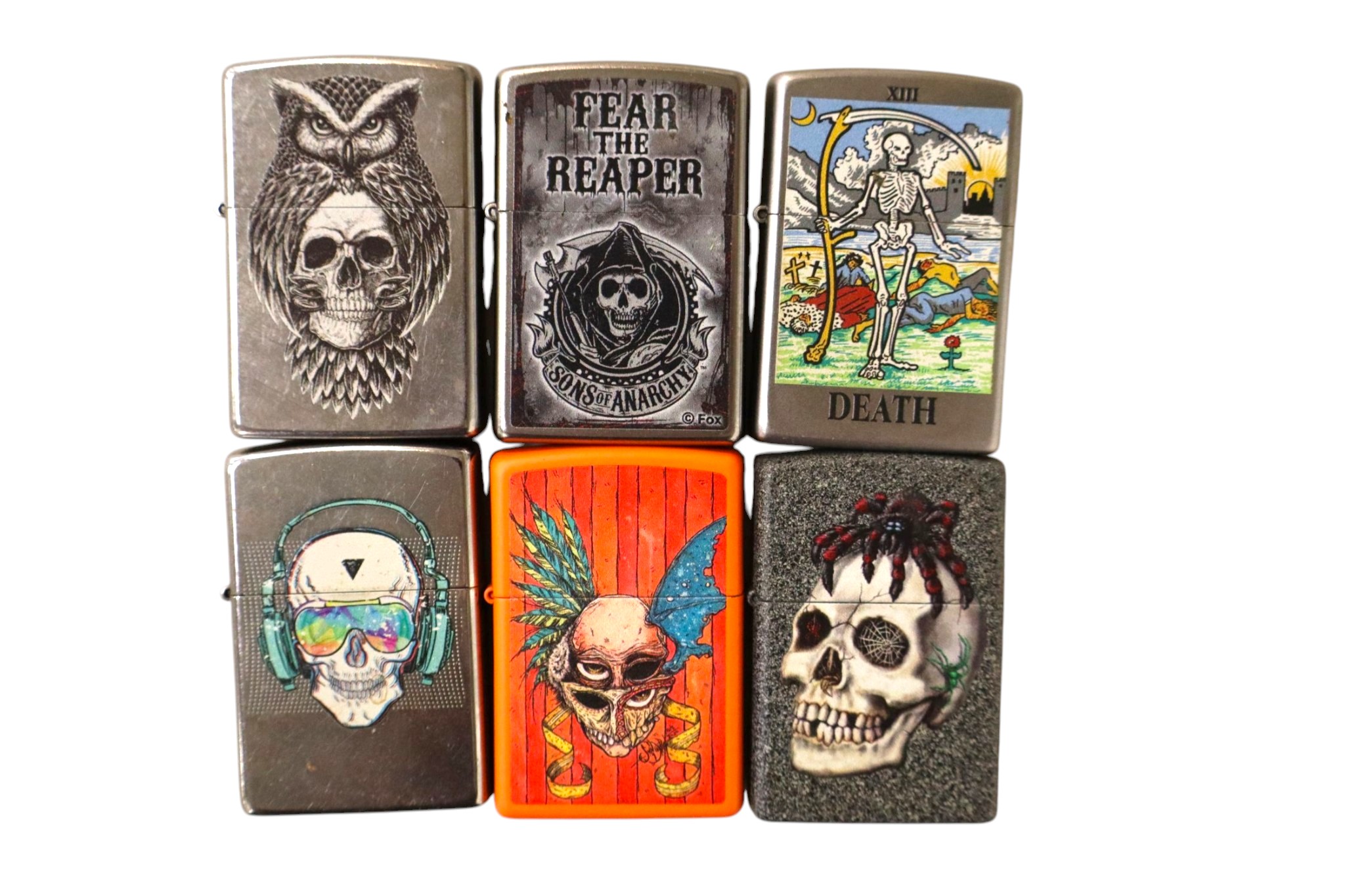 6 vintage Zippo lighters