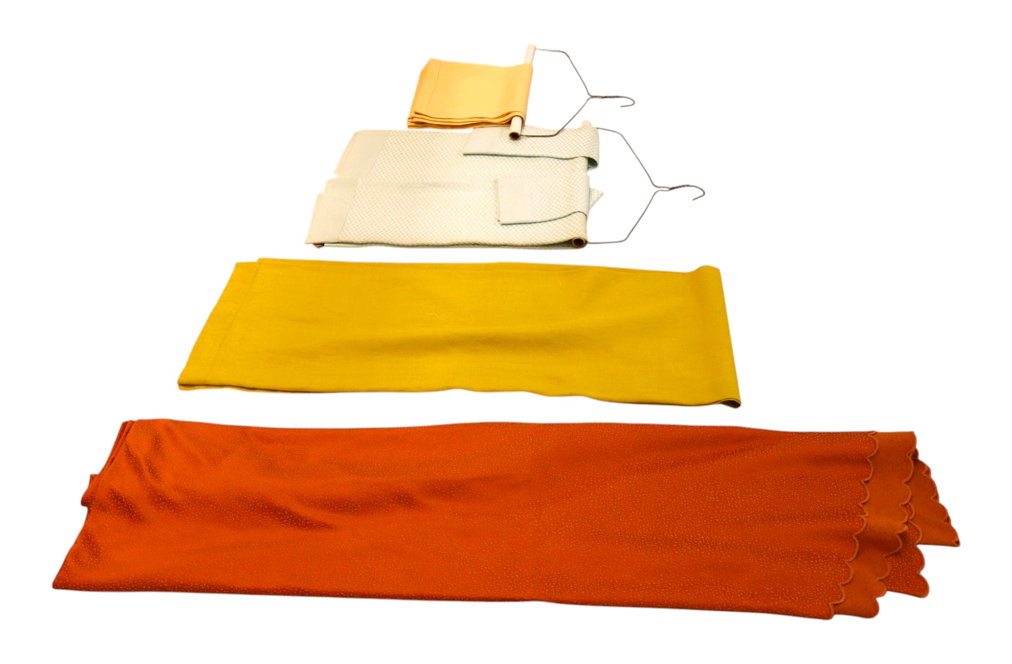 10pc Vtg retro linens scarfs mats tablecloths
