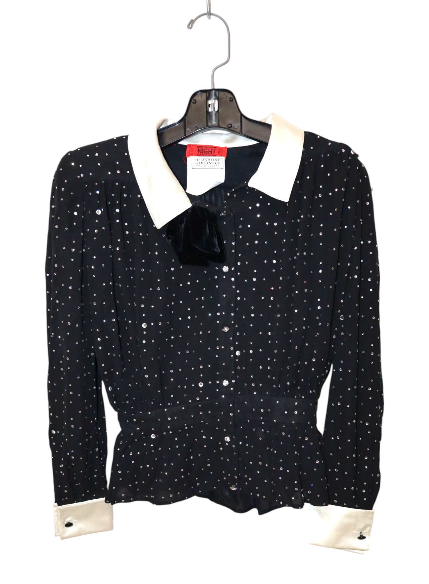 Vintage Bergdorf and Goodman blouse with belt size 10