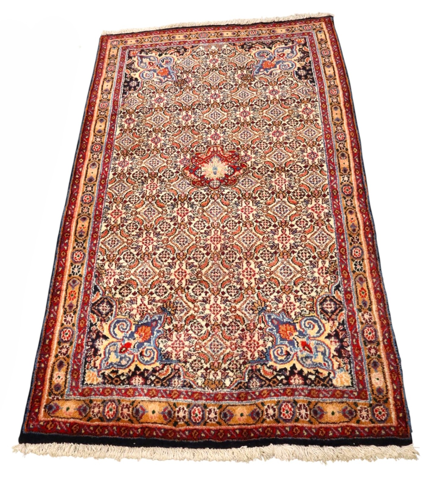 Persian Moud hand knotted rug 4'10" x 2'11"