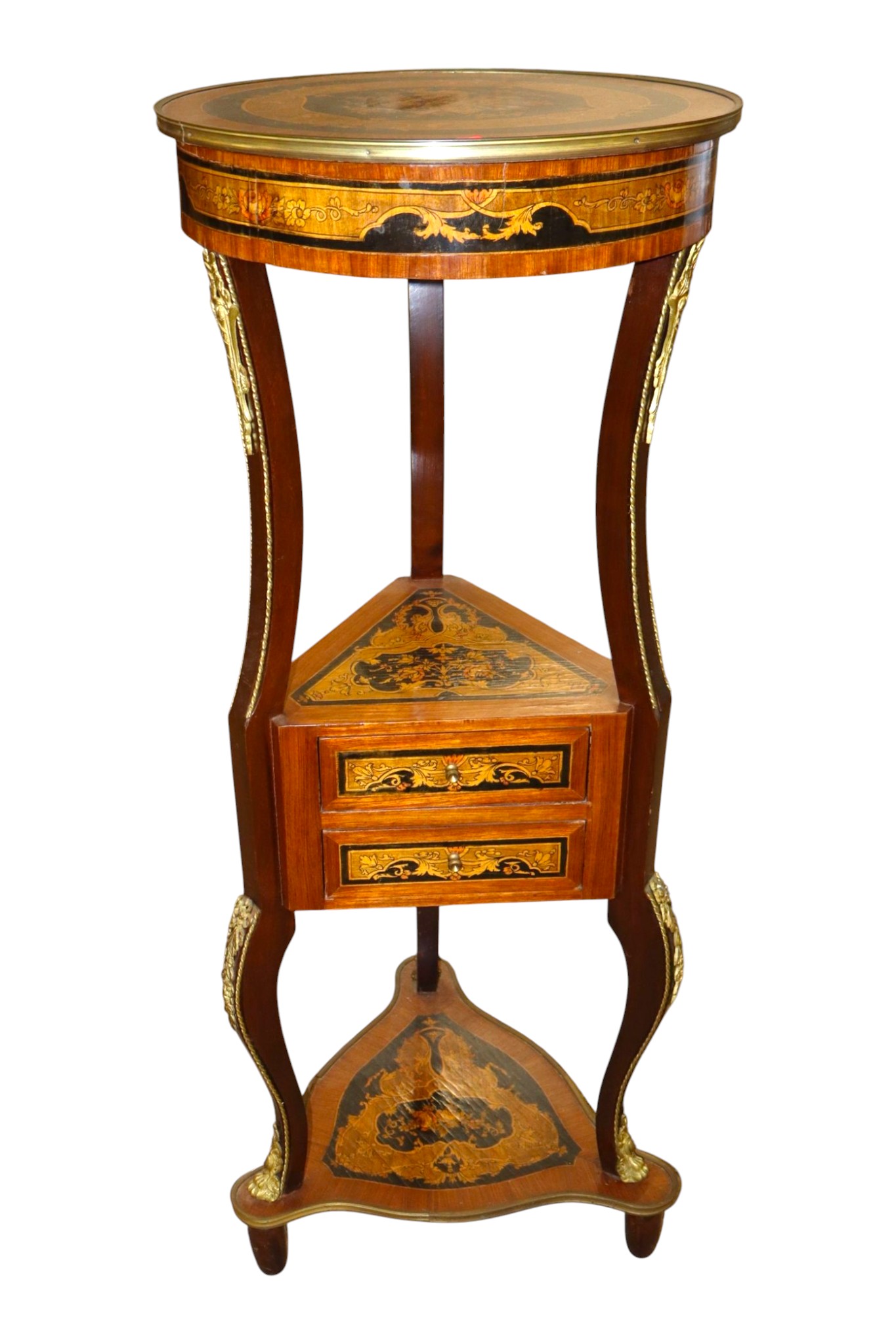French Rosewood Mahogany 3 Tier Inlaid Stand match 720