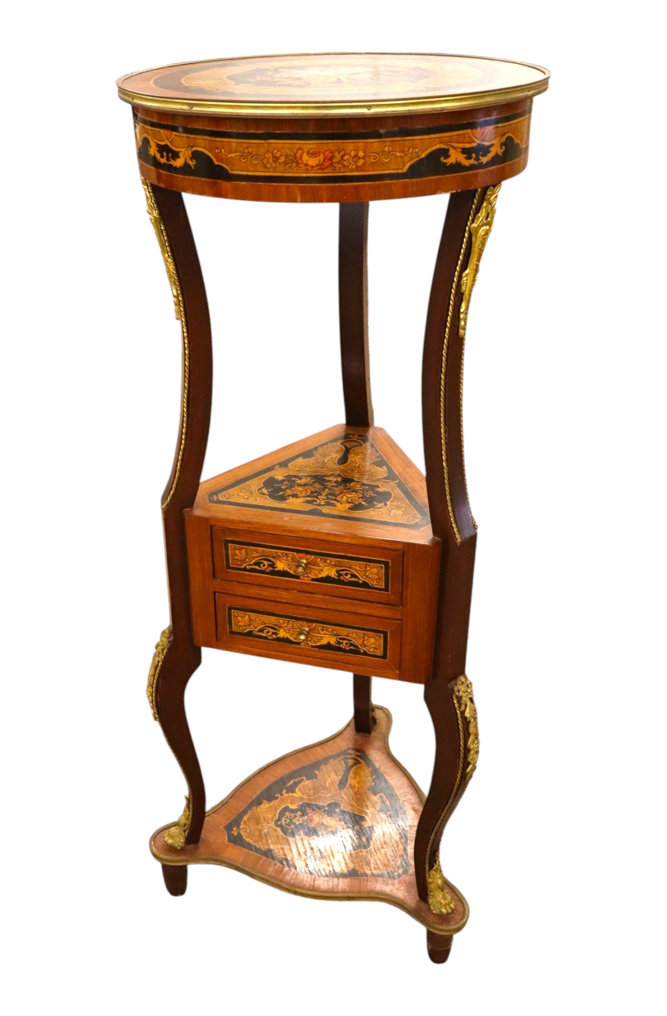 French Rosewood Mahogany 3 Tier Inlaid Stand match 719