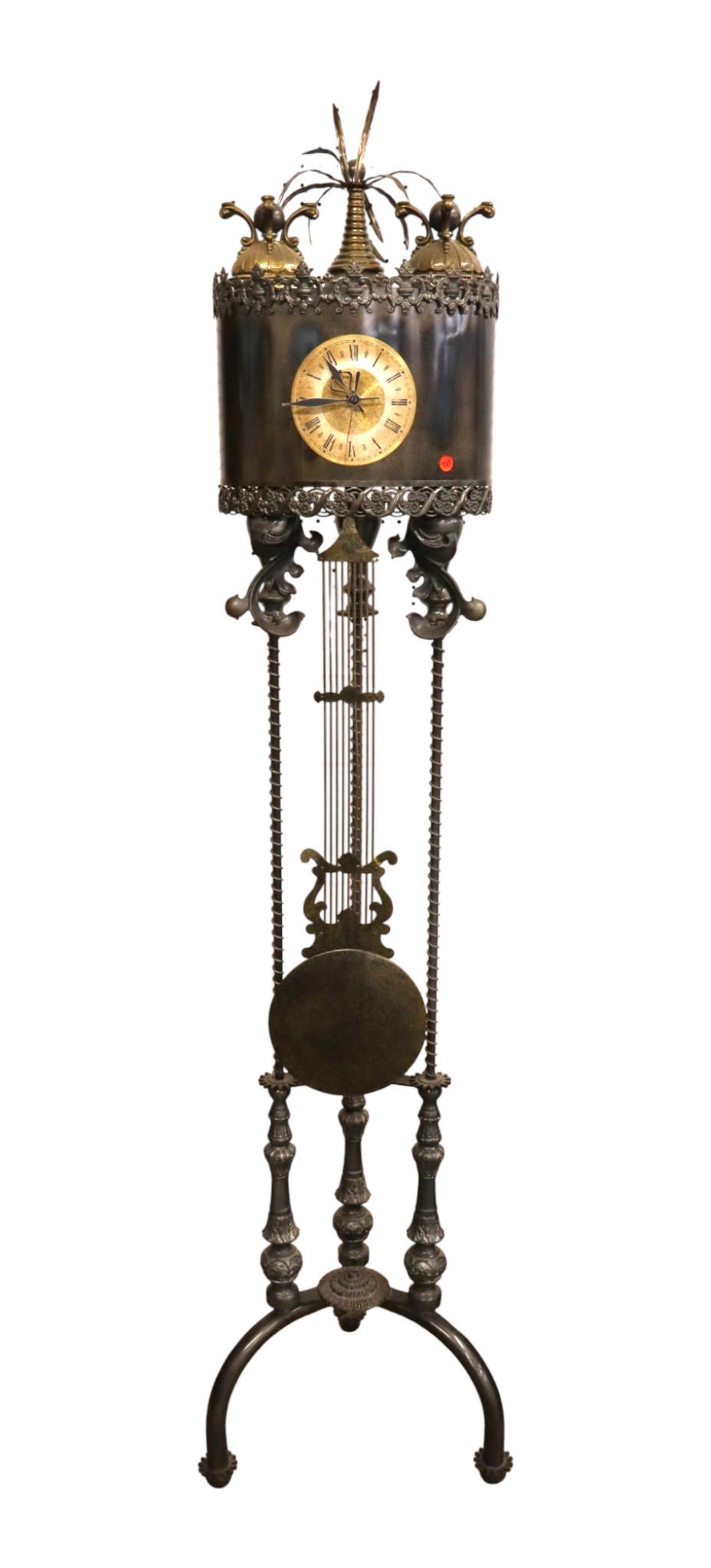 Unusual metal ornate quartz GF style clock